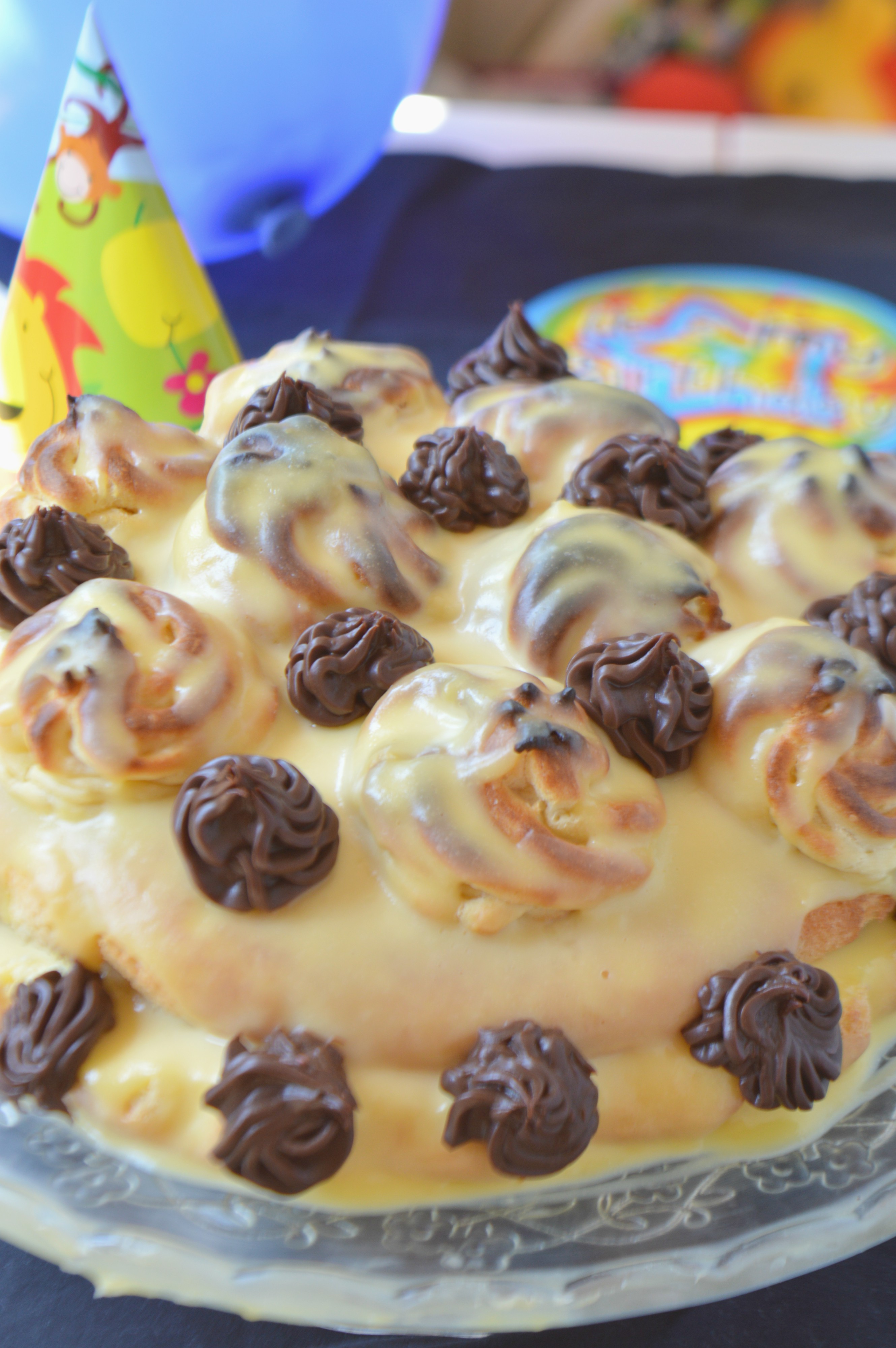 Profiterole Birthday Cake