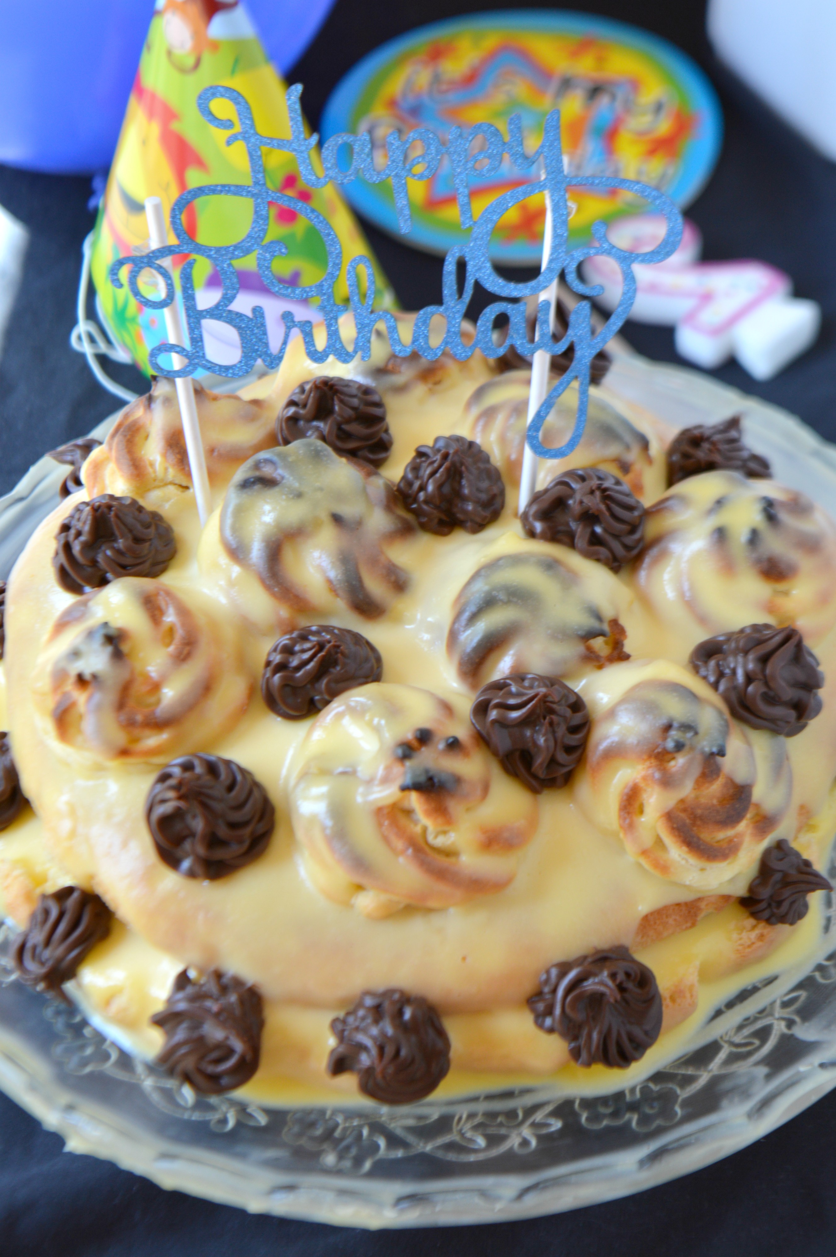 Profiterole Birthday Cake