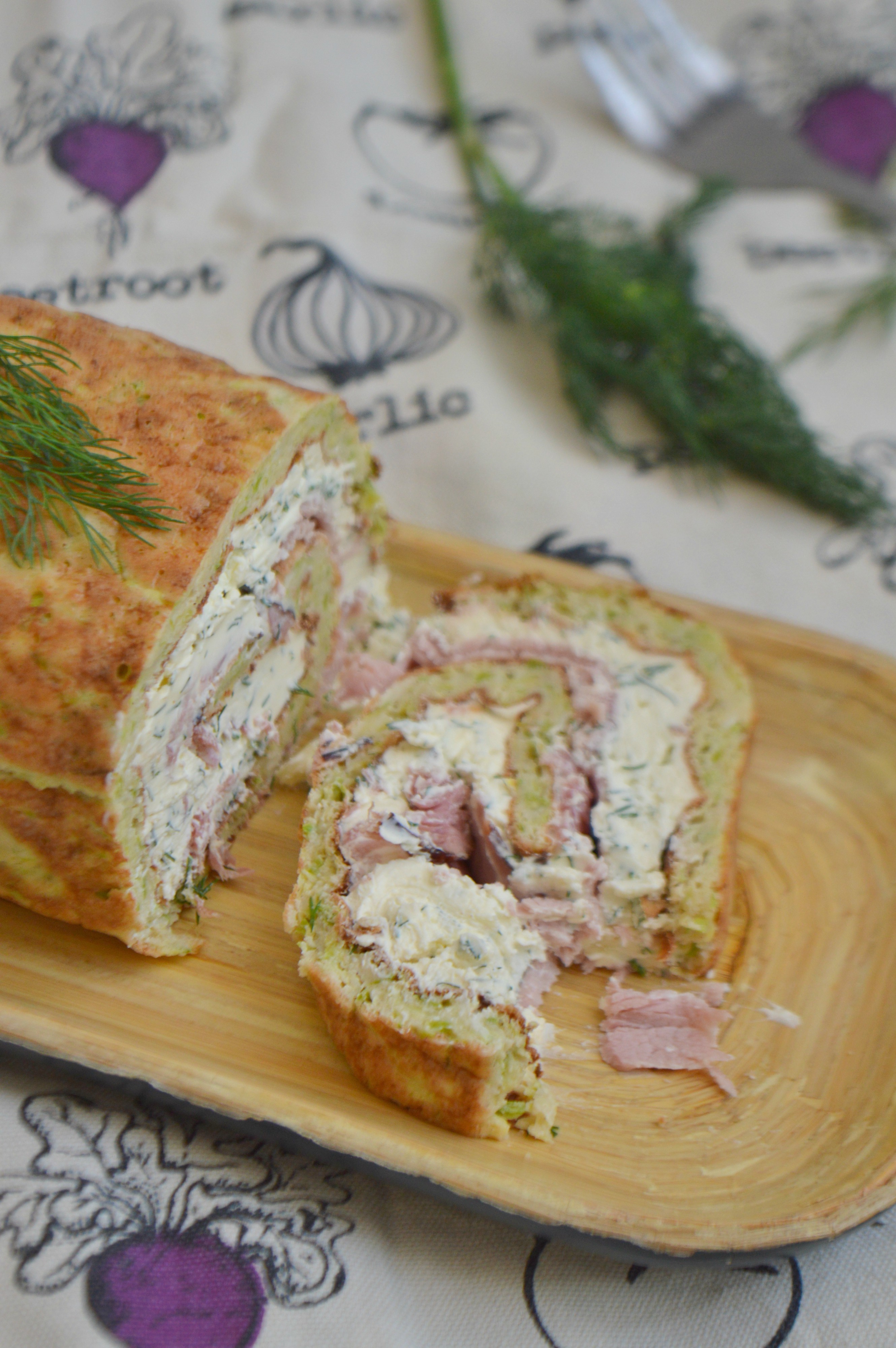 Ham & Cheese Zucchini Roulade