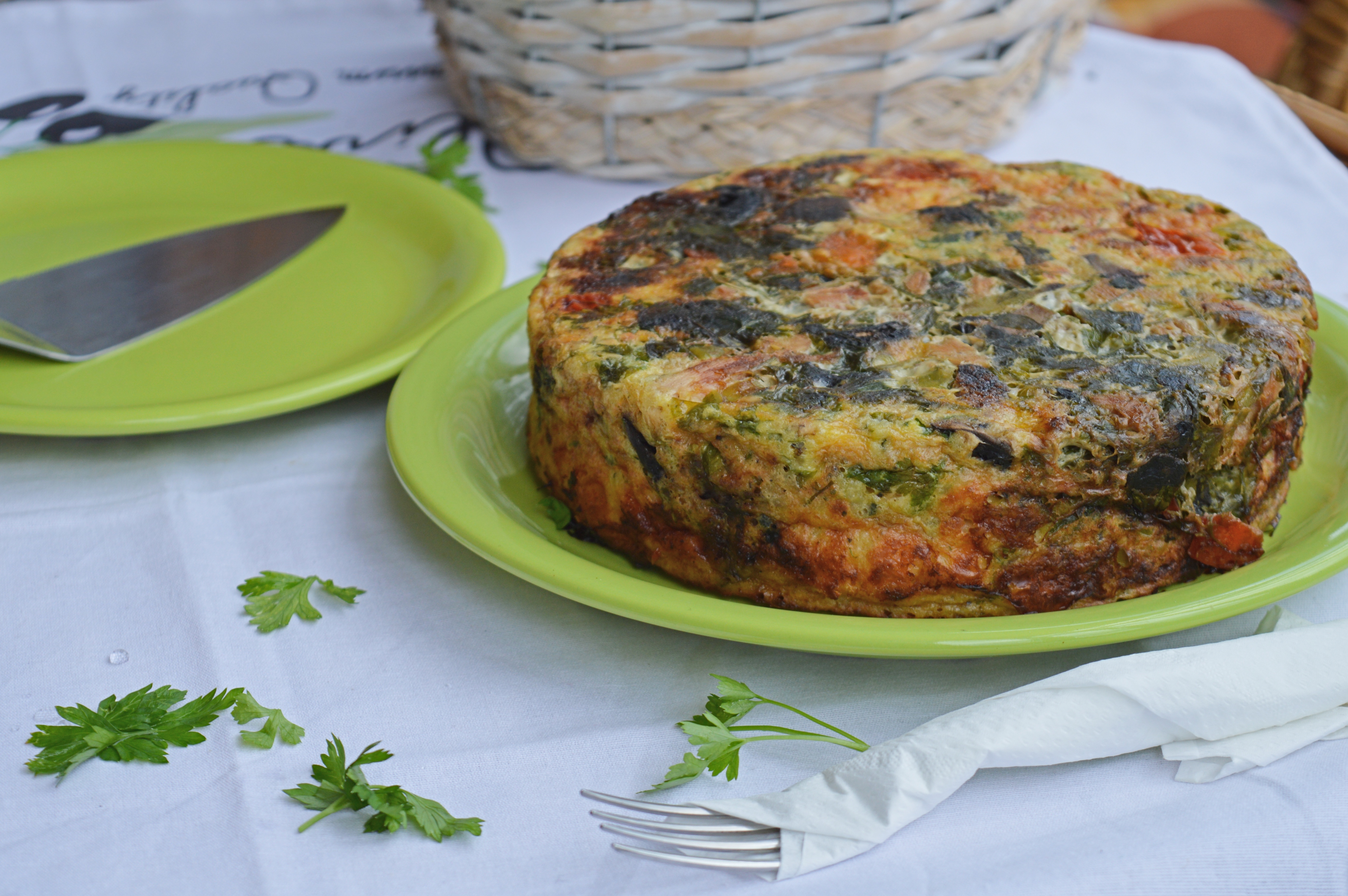 Chicken & Mushroom Frittata with Herbs & Veggies