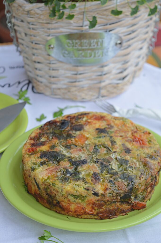 Chicken & Mushroom Frittata with Herbs & Veggies