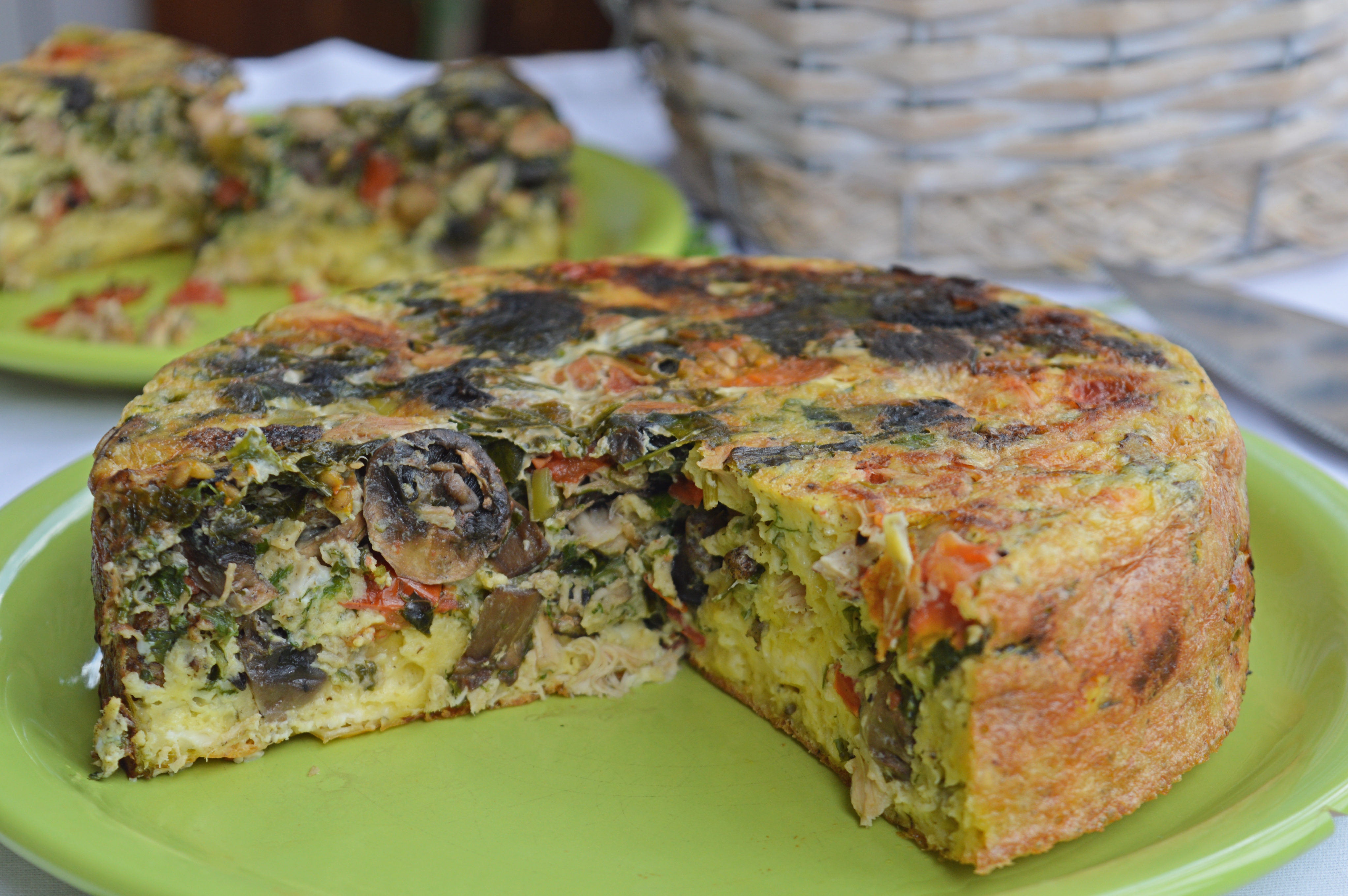 Chicken & Mushroom Frittata with Herbs & Veggies