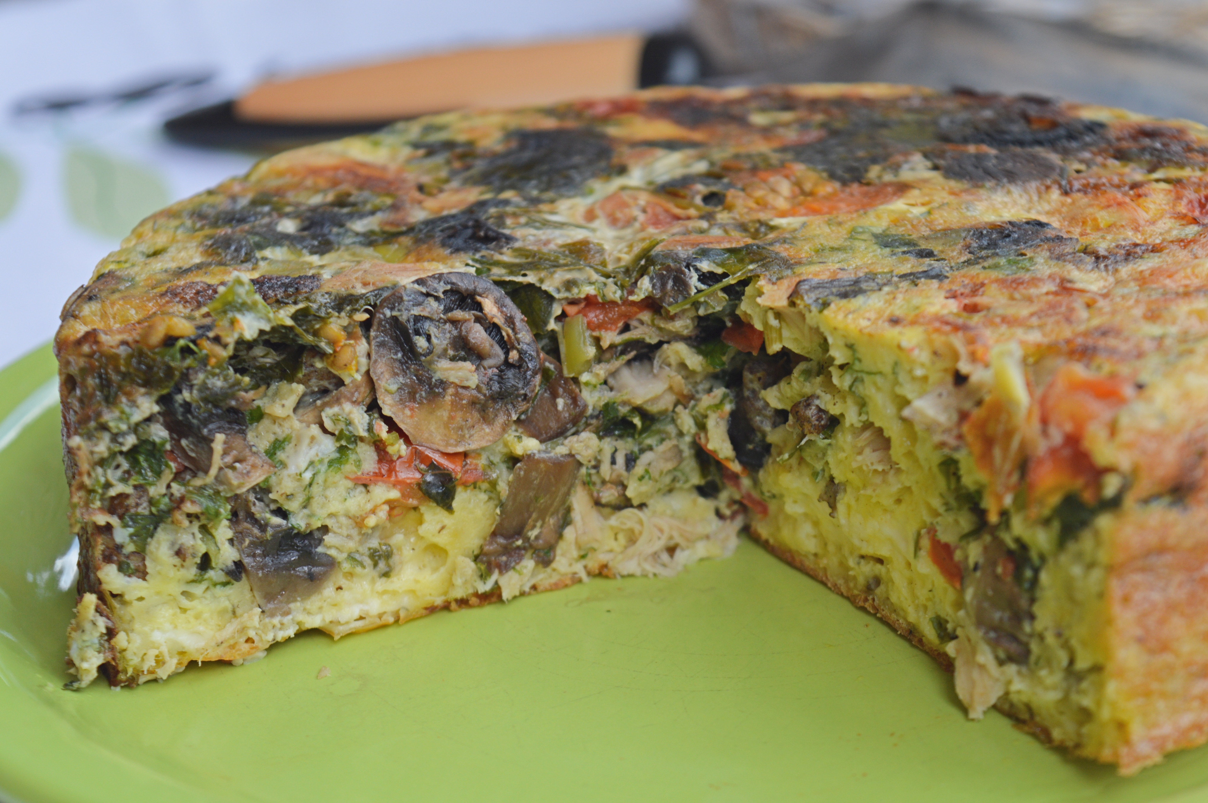 Chicken * Mushroom Frittata with Herbs & Veggies
