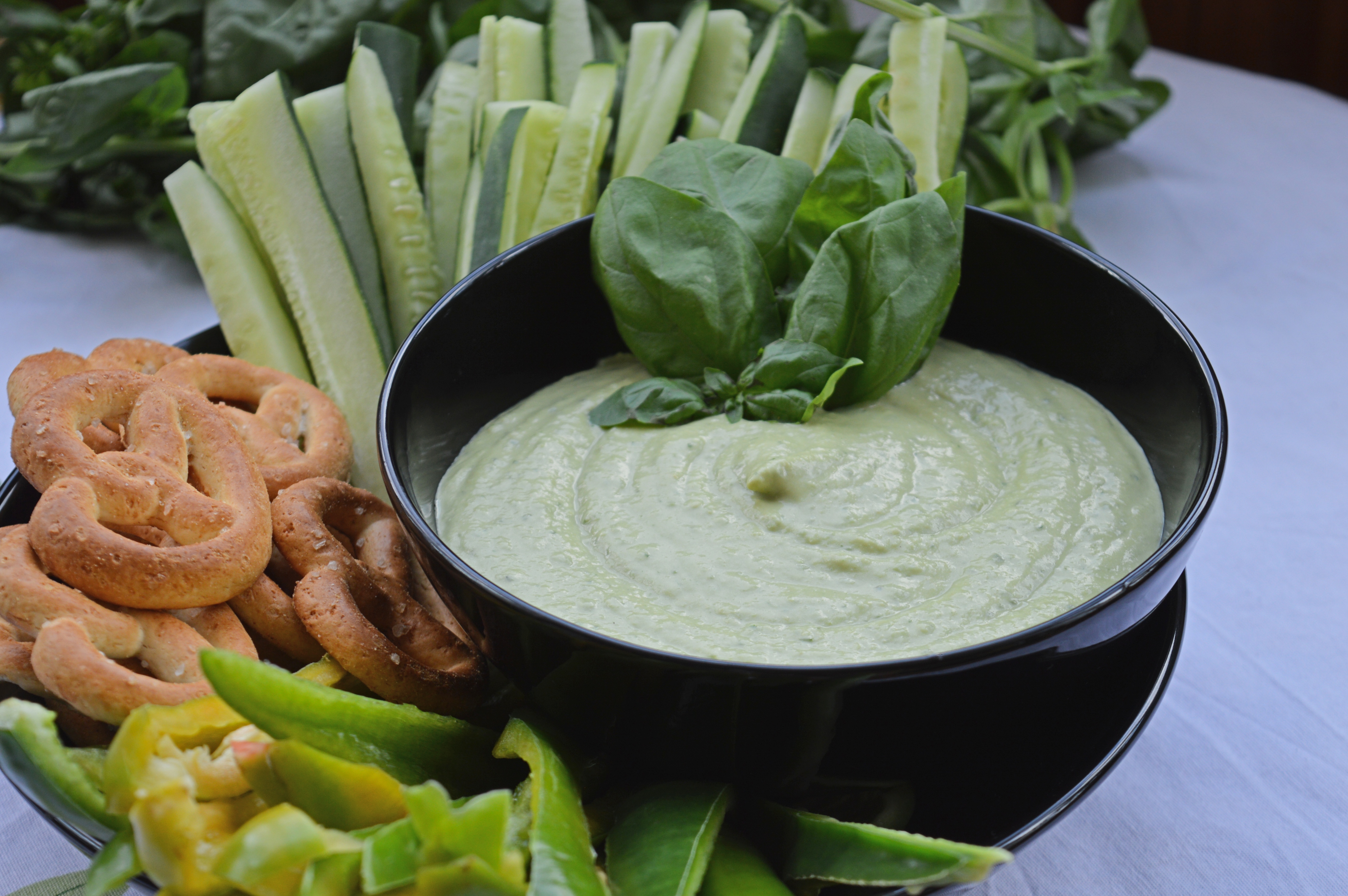 Creamy Basil Hummus