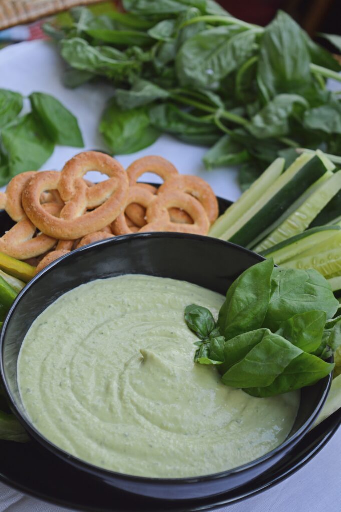 Creamy Basil Hummus