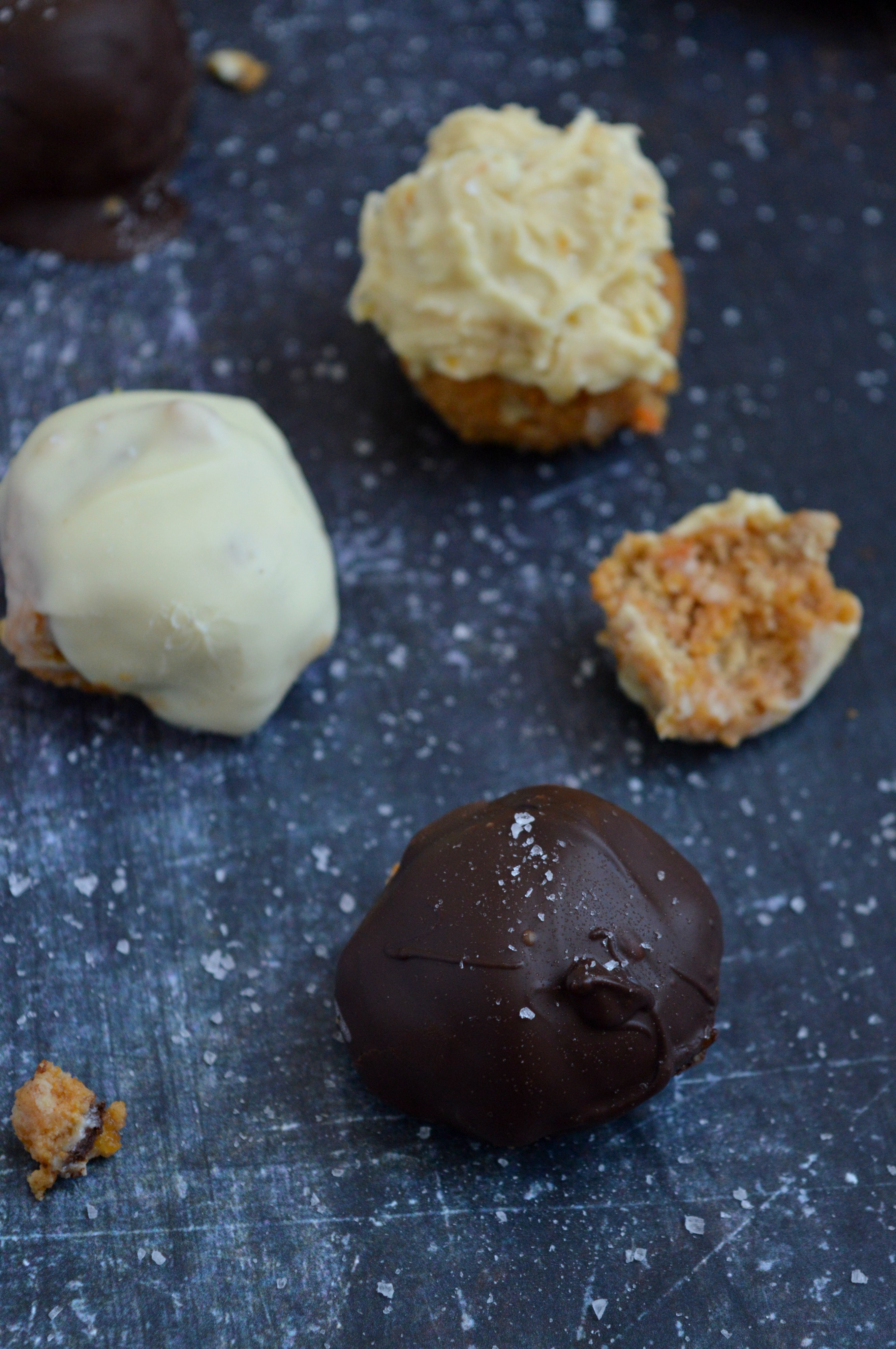 Salted Dark Chocolate Pumpkin Truffles