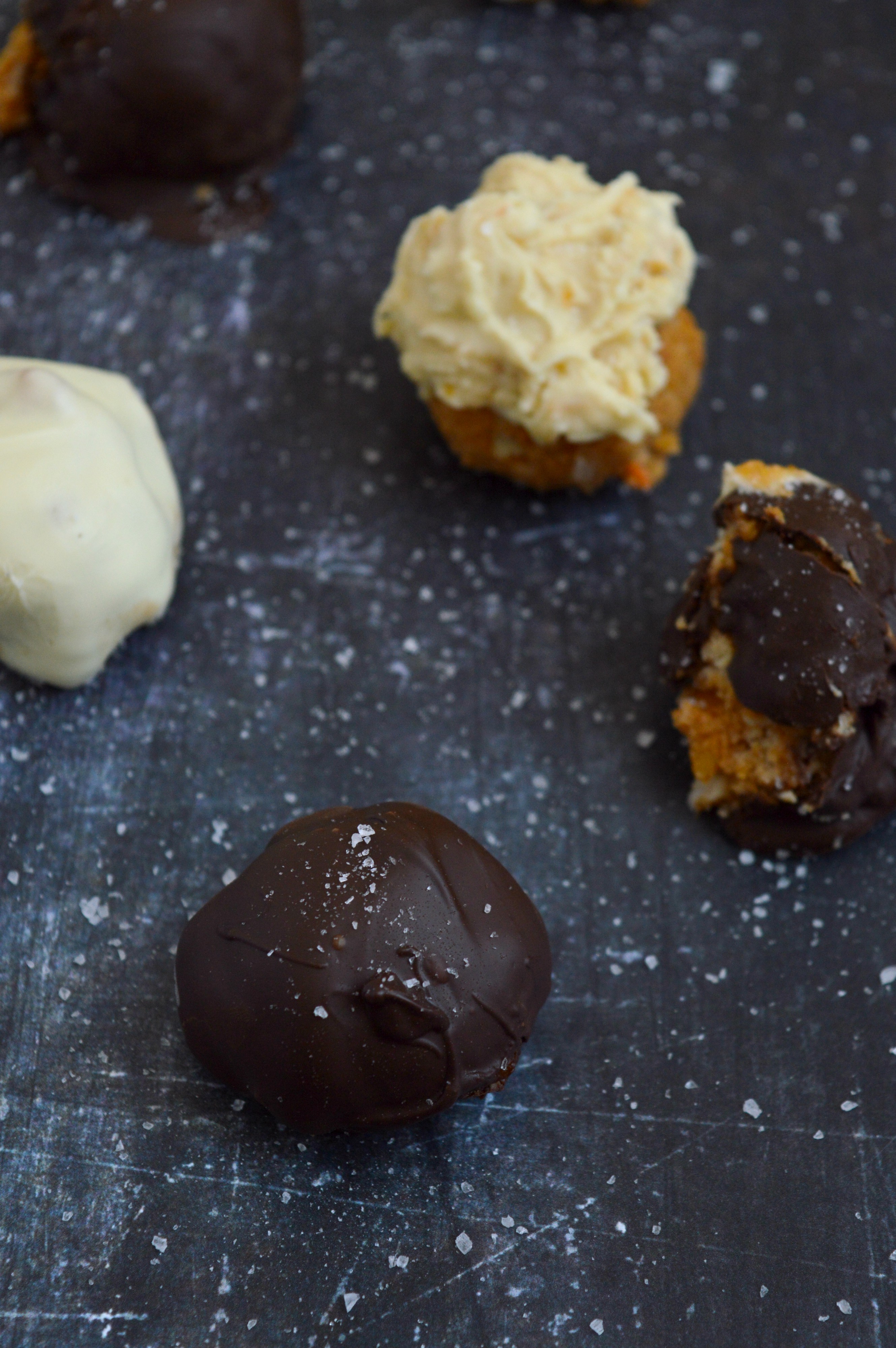 Slated Dark Chocolate Pumpkin Truffles