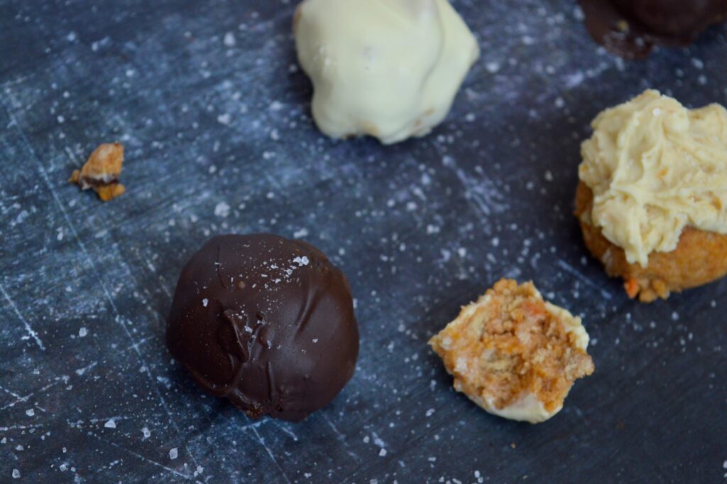 Salted Dark Chocolate Pumpkin Truffles