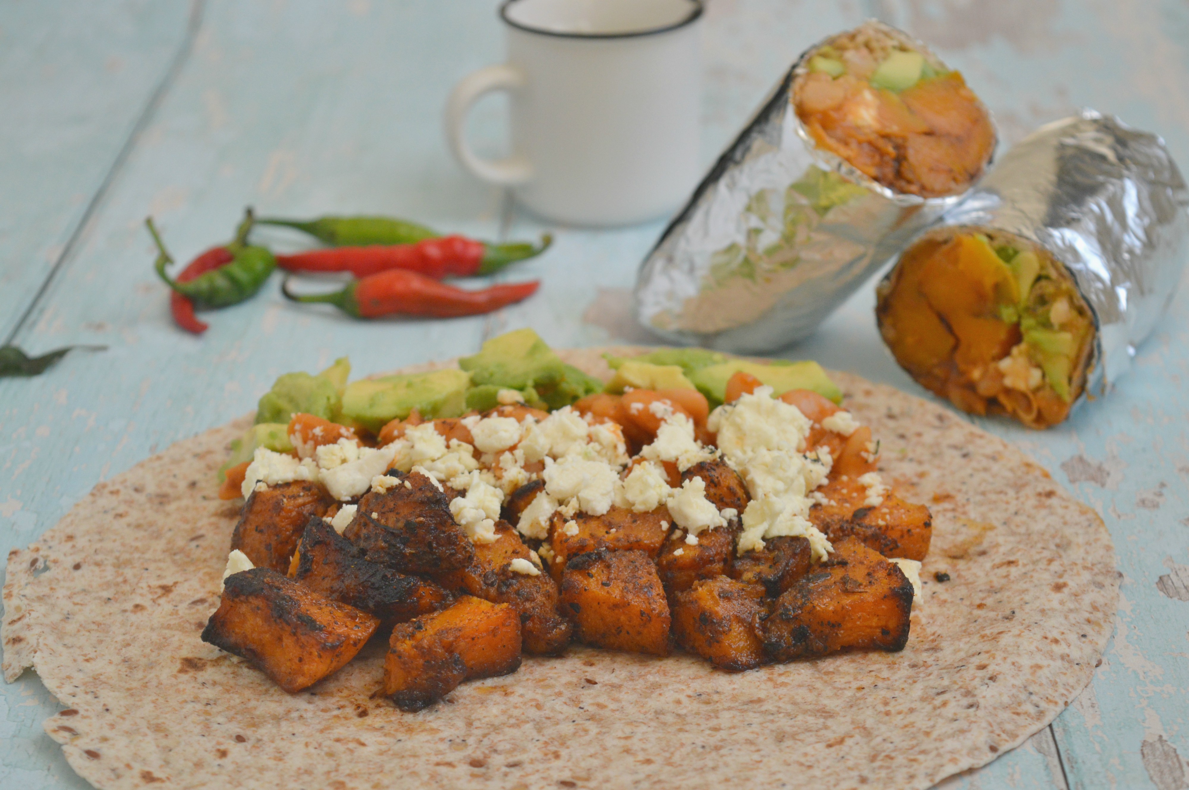 Harissa Roasted Pumpkin Burrito