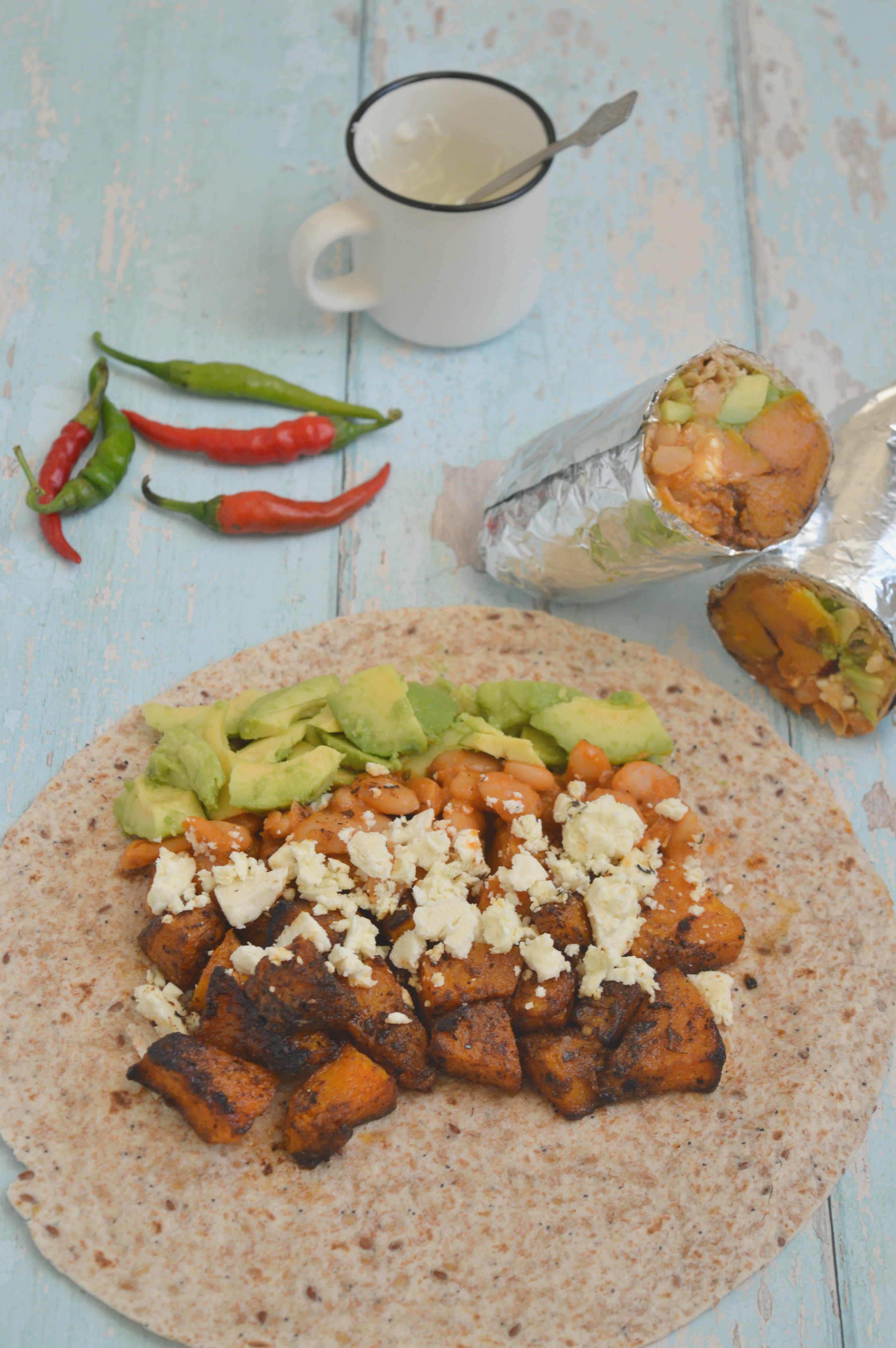 Harissa Roasted Pumpkin Burrito