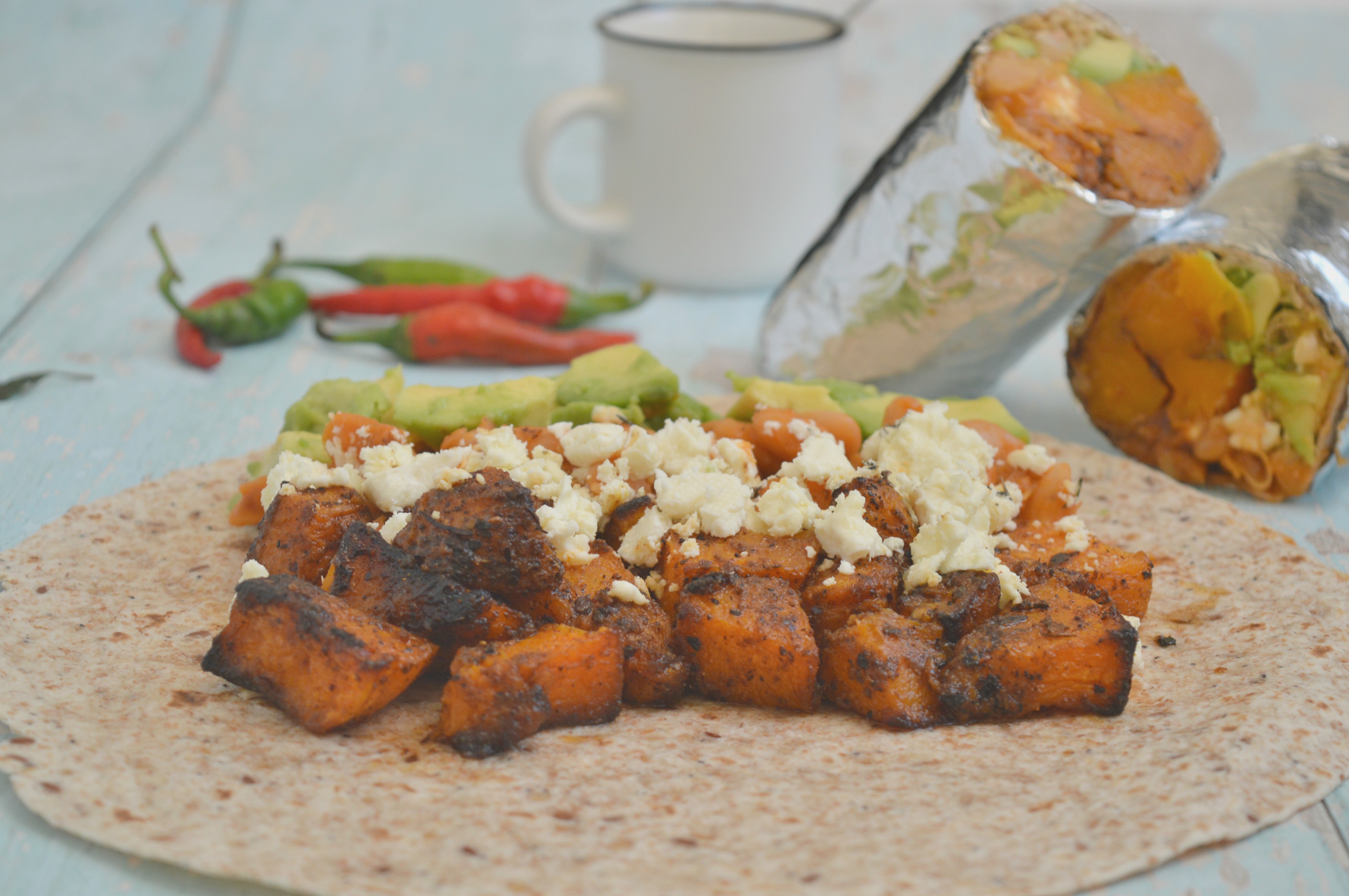 Harissa Roasted Pumpkin Burrito