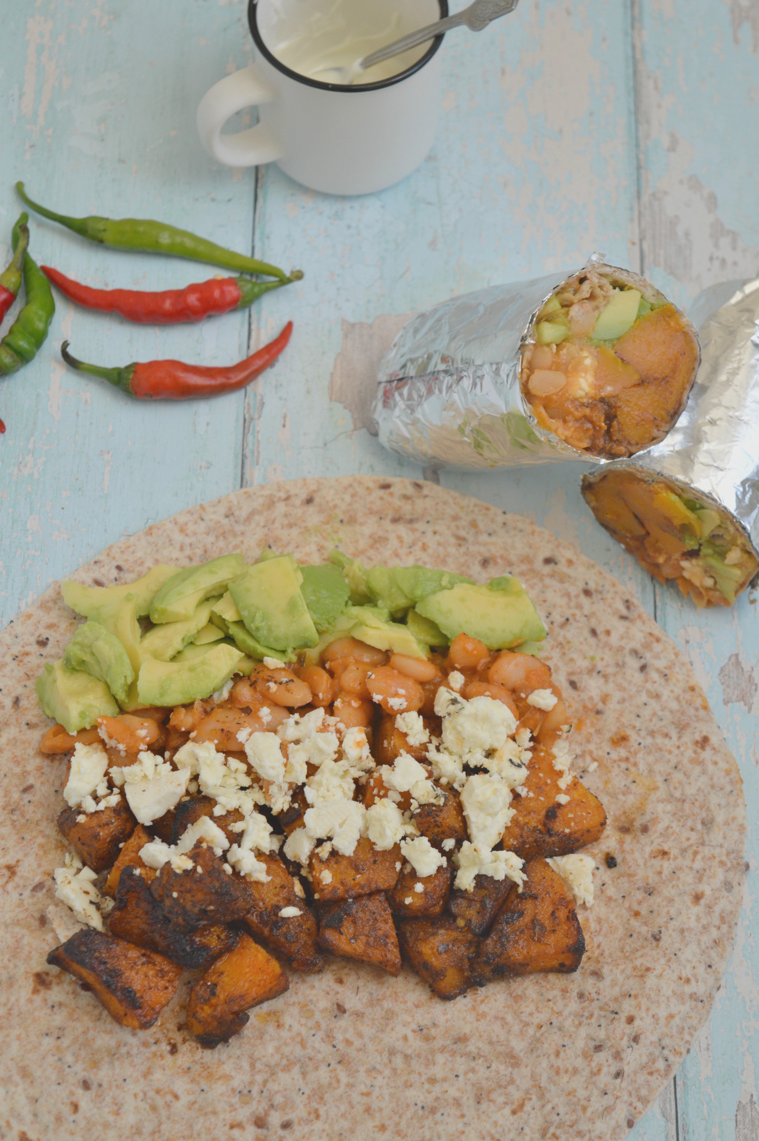 Harissa Roasted Pumpkin Burrito