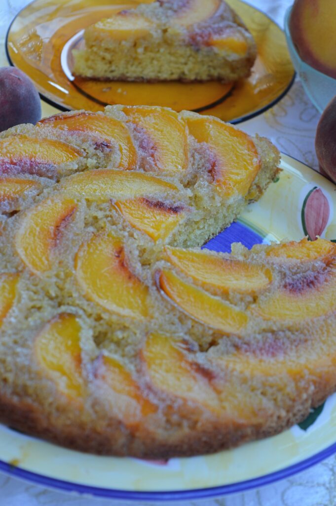 Upside Down Peach Cake