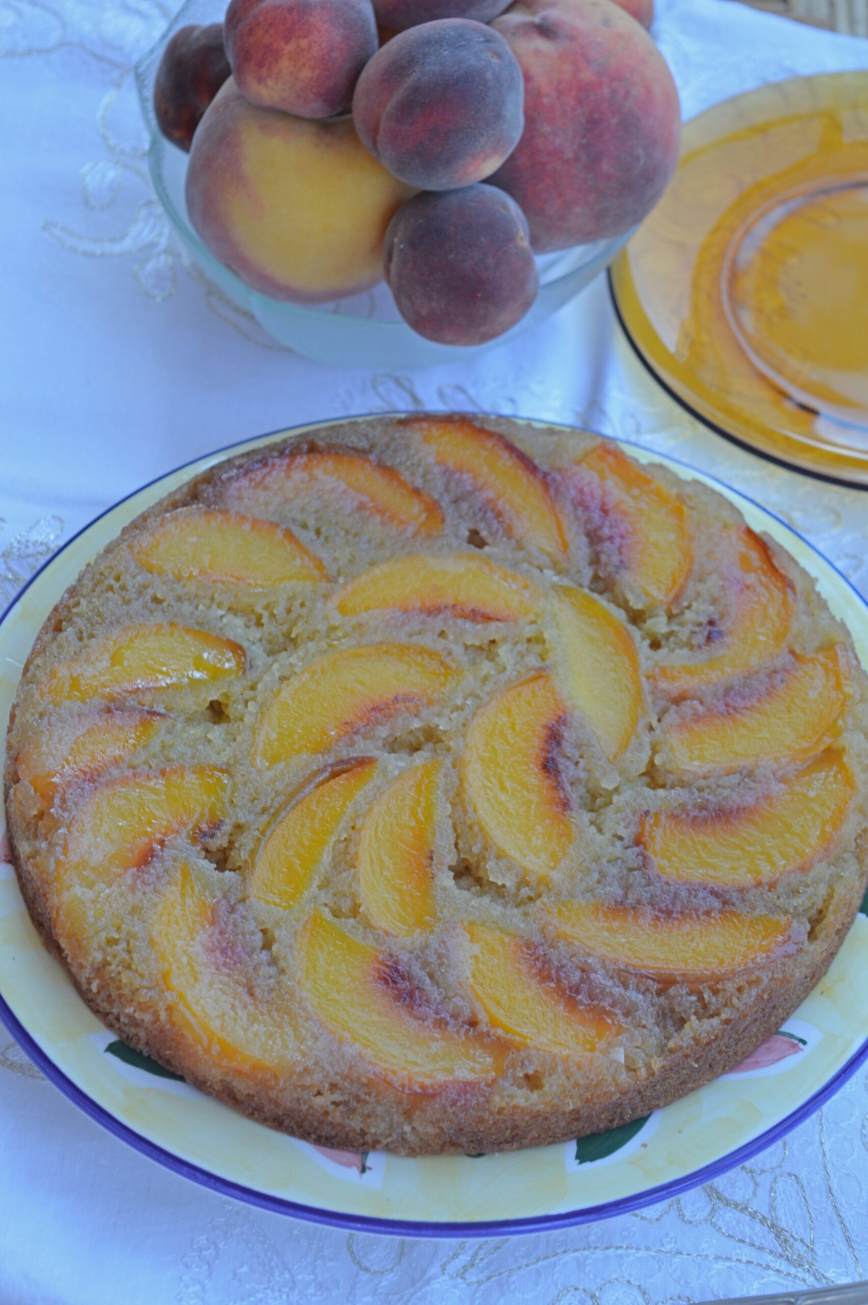 Upside Down Peach Cake