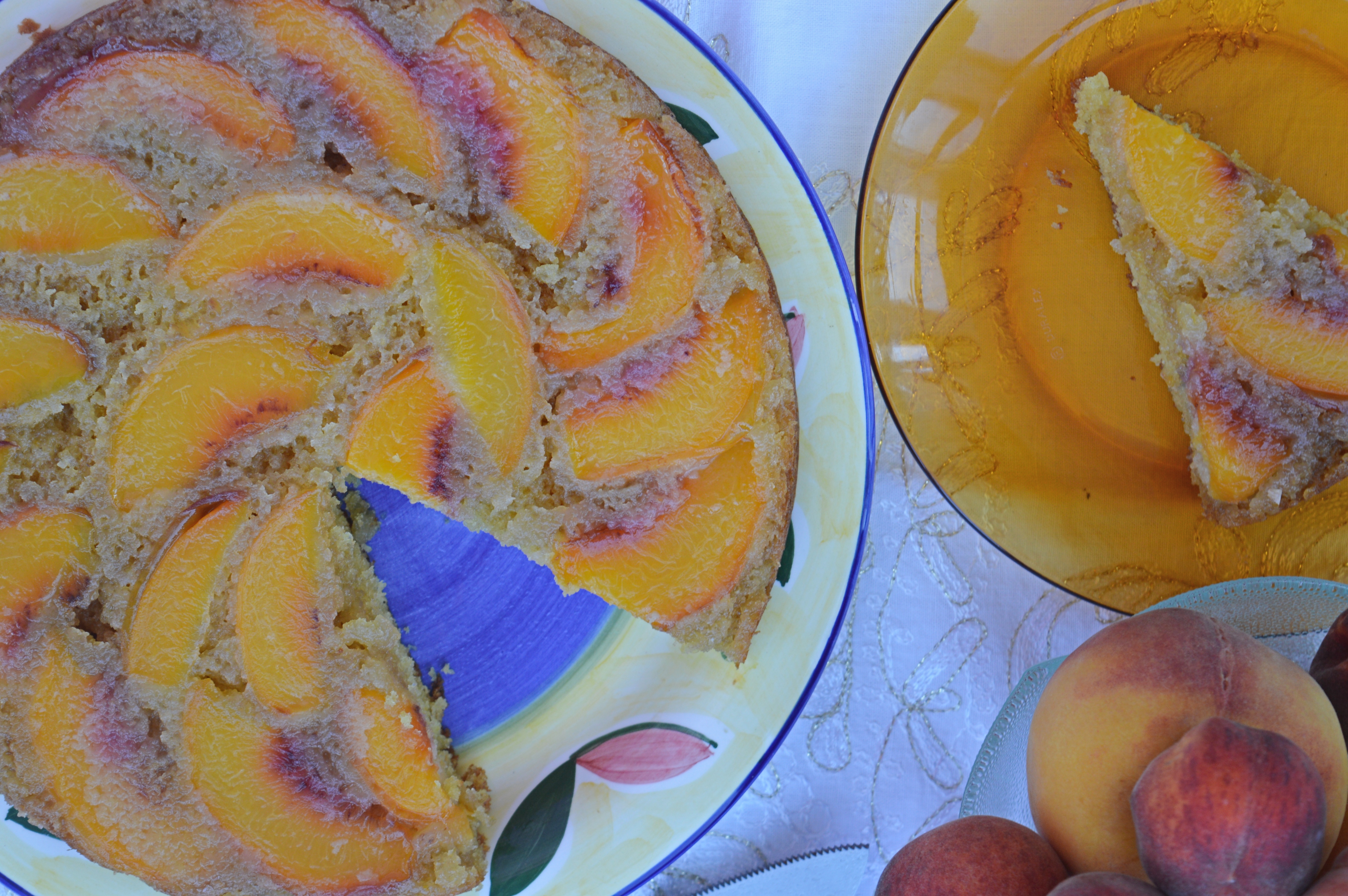 Upside Down Peach Cake