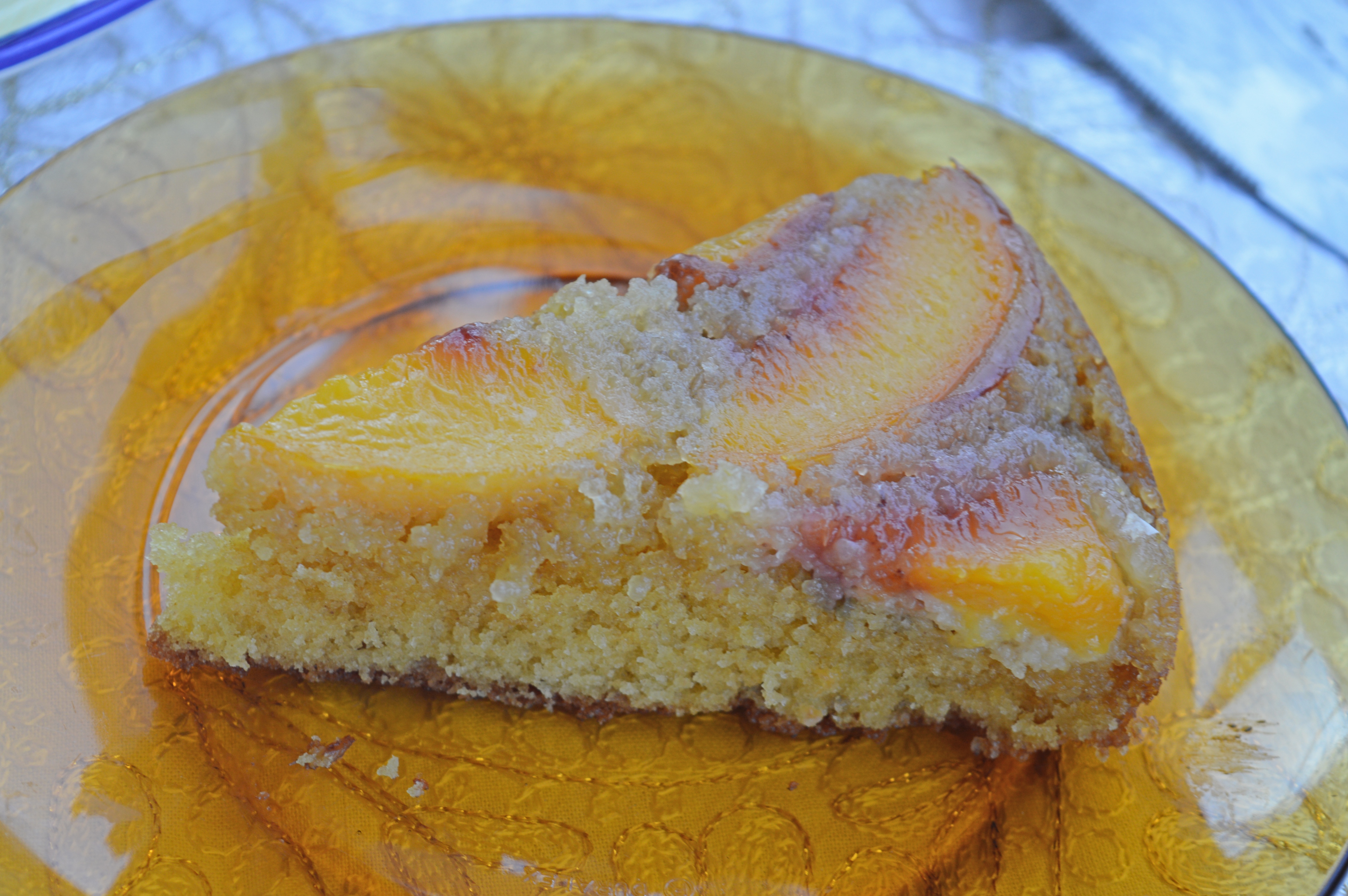 Upside Down Peach Cake