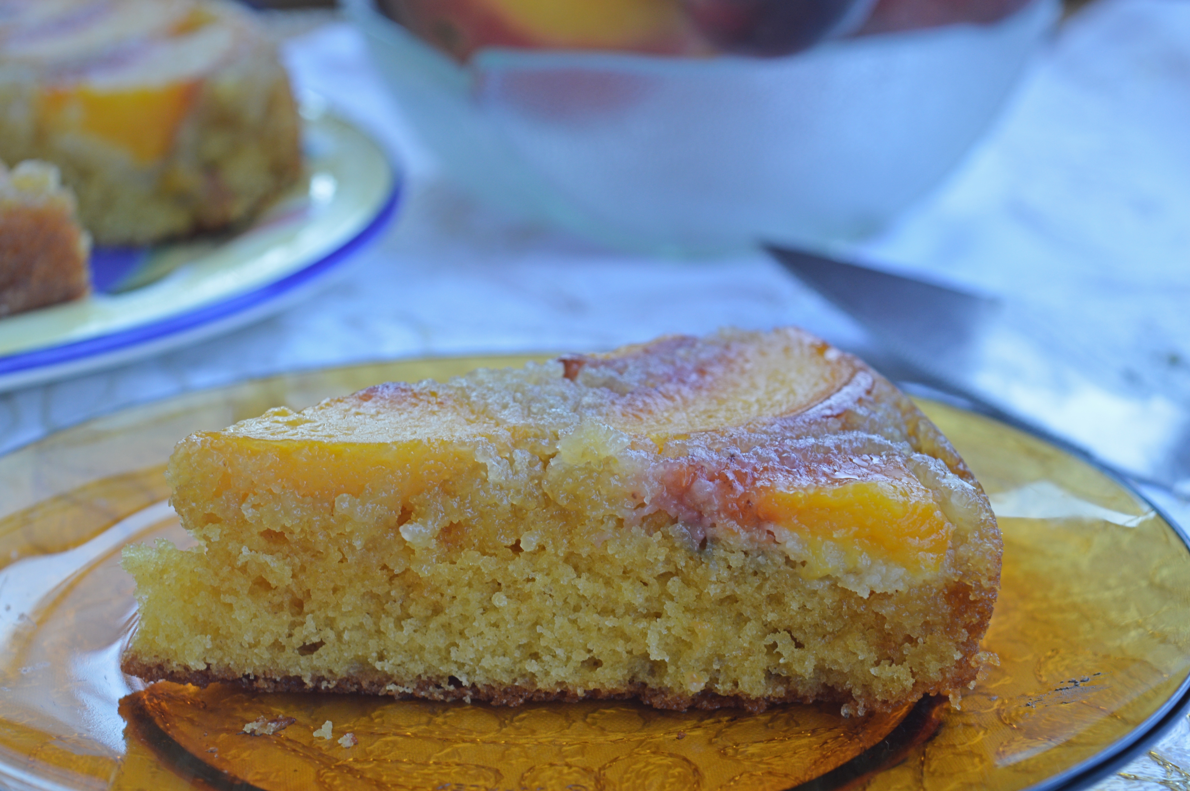 Upside Down Peach Cake