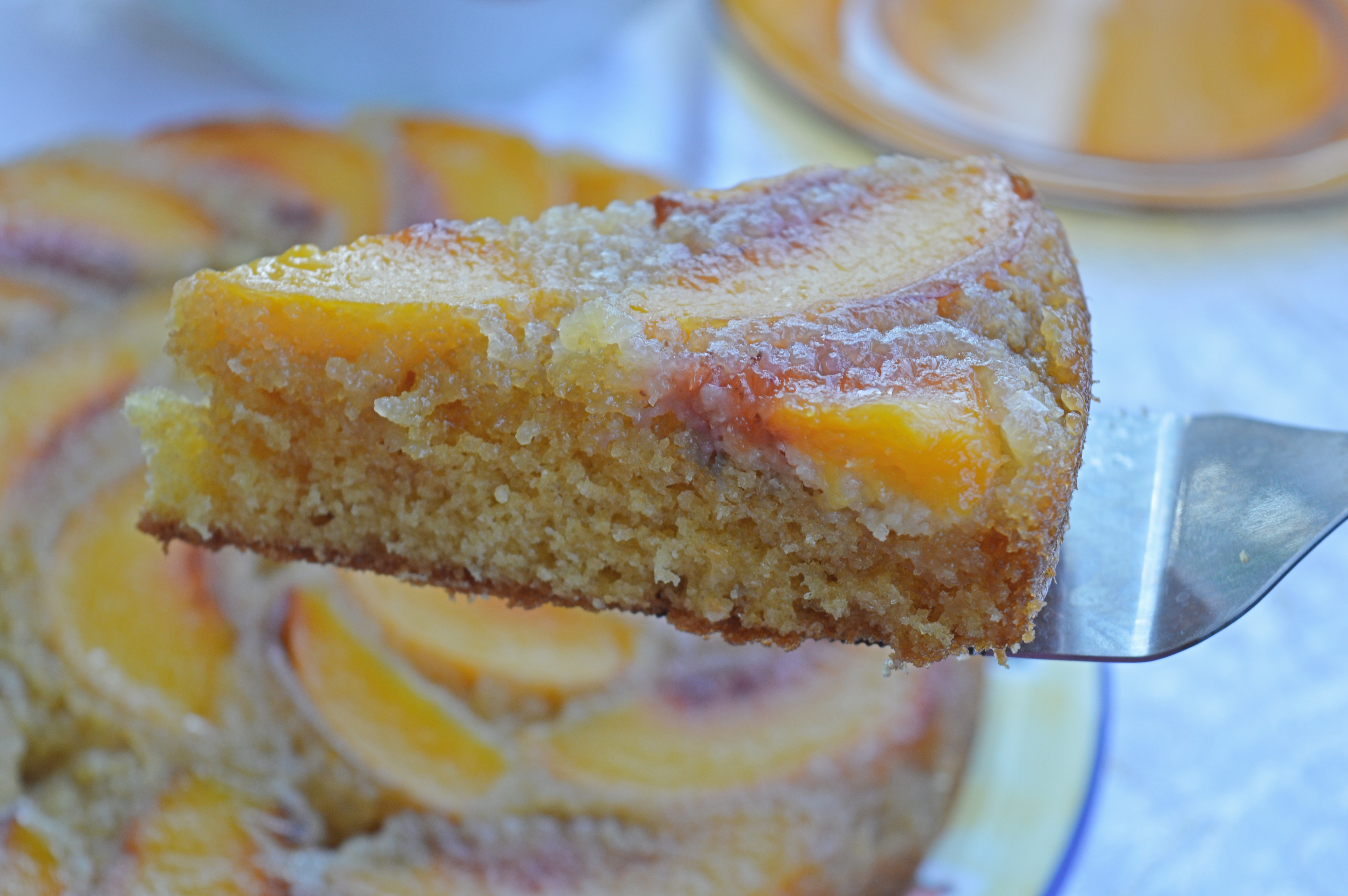 Upside Down Peach Cake