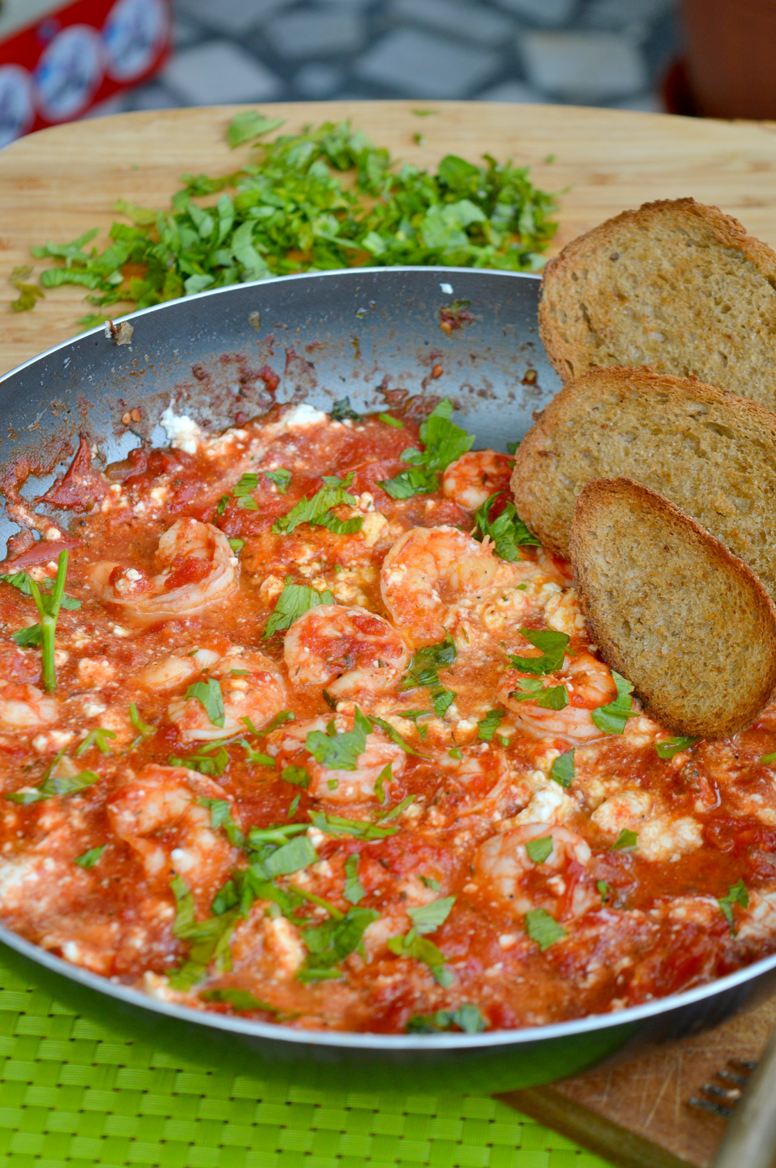 Shrimp Saganaki Style