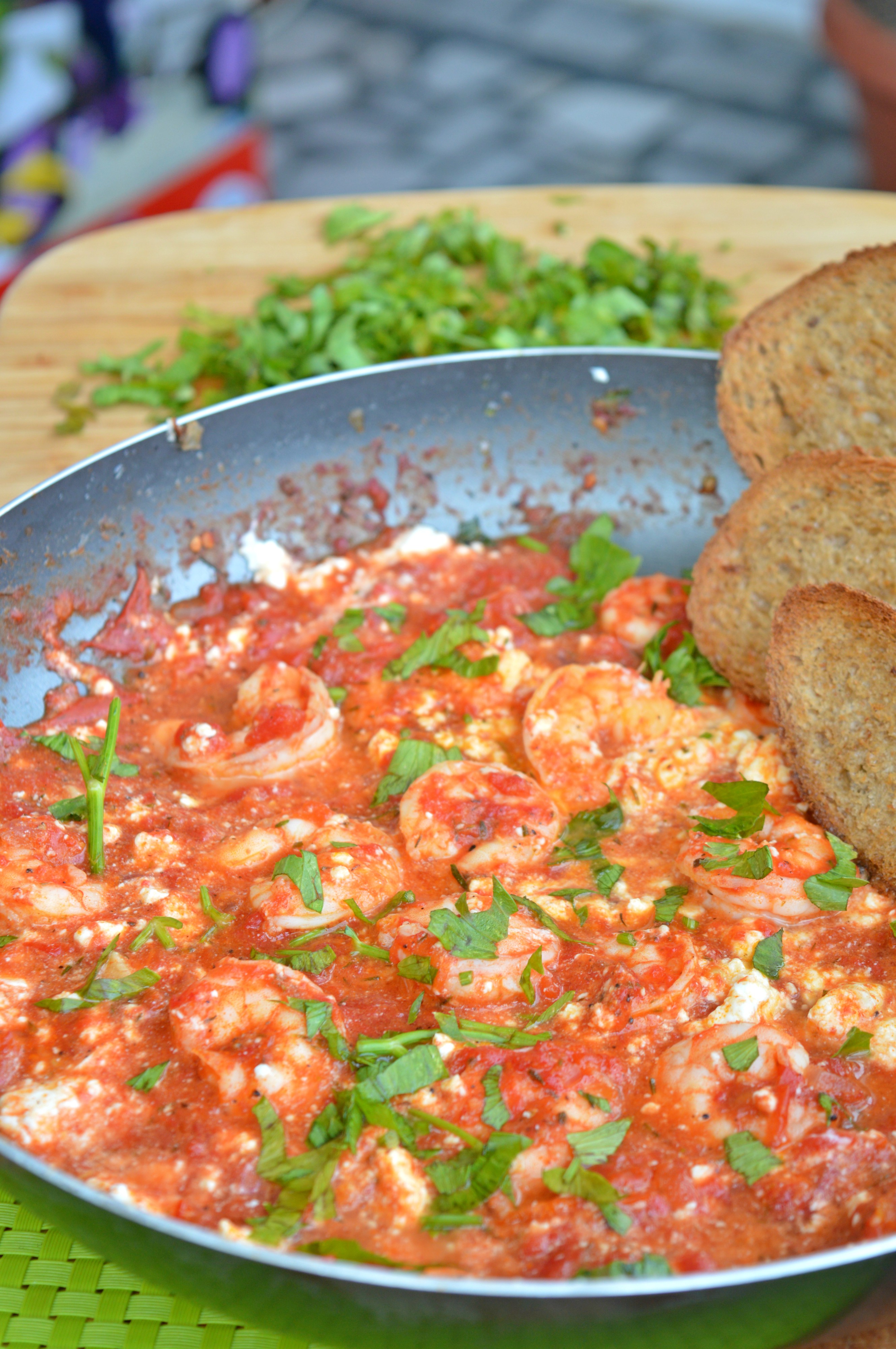 Shrimp Saganaki Style
