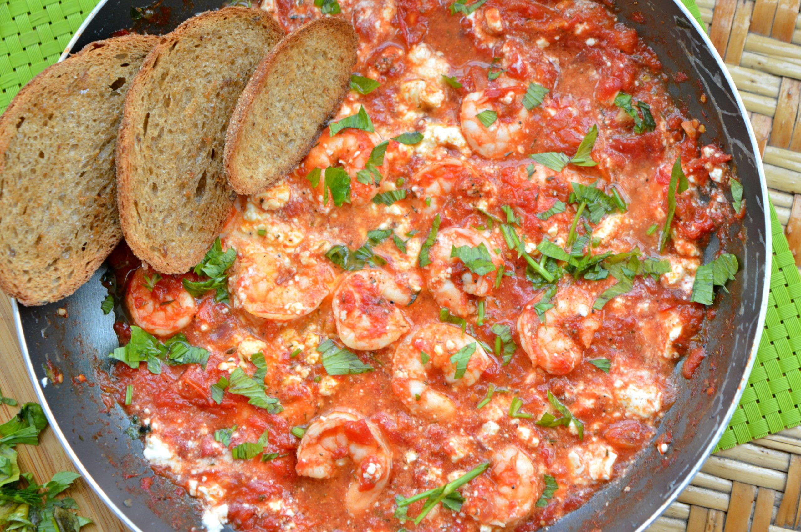 Shrimp Saganaki Style