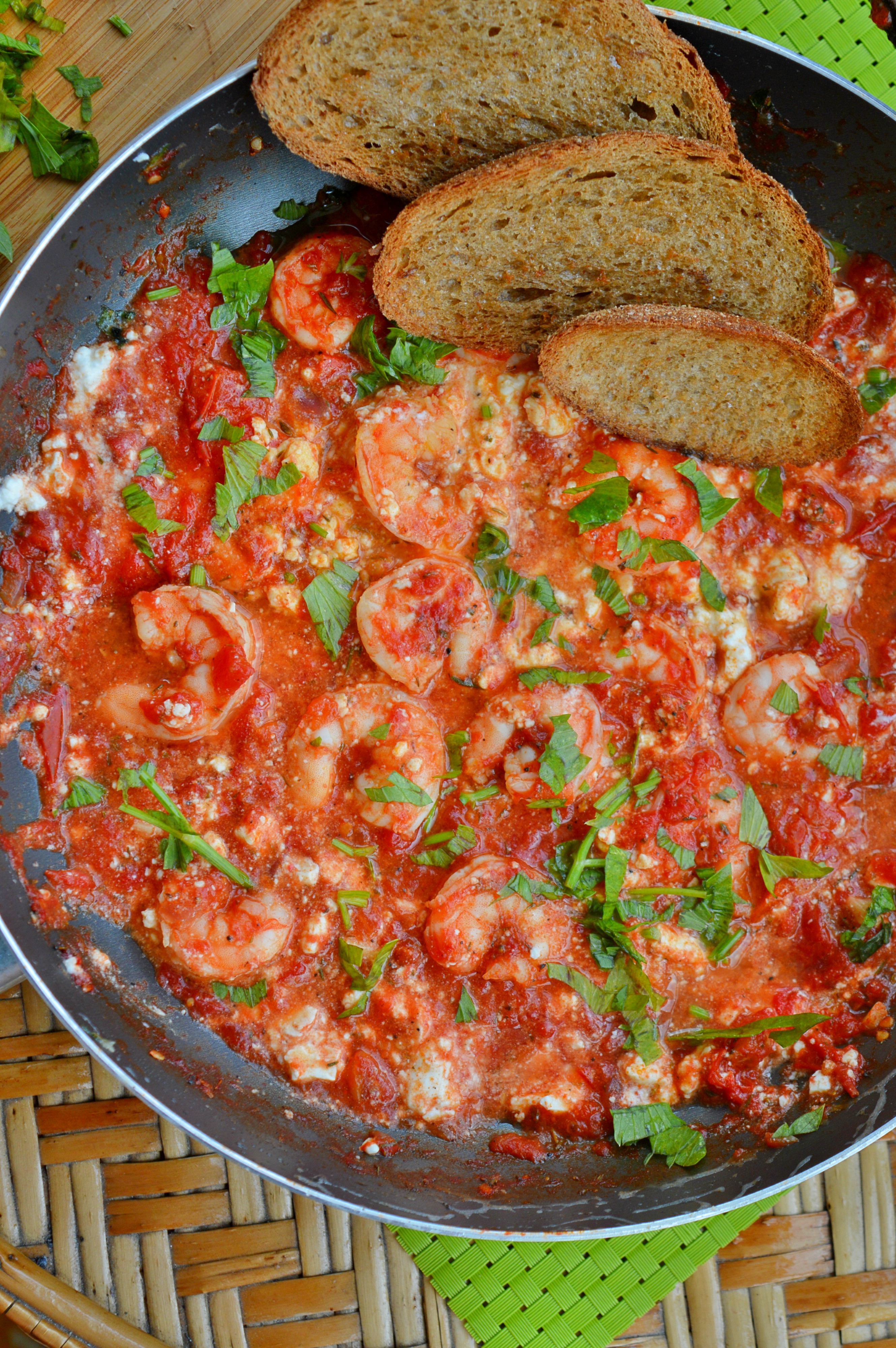 Shrimp Saganaki Style