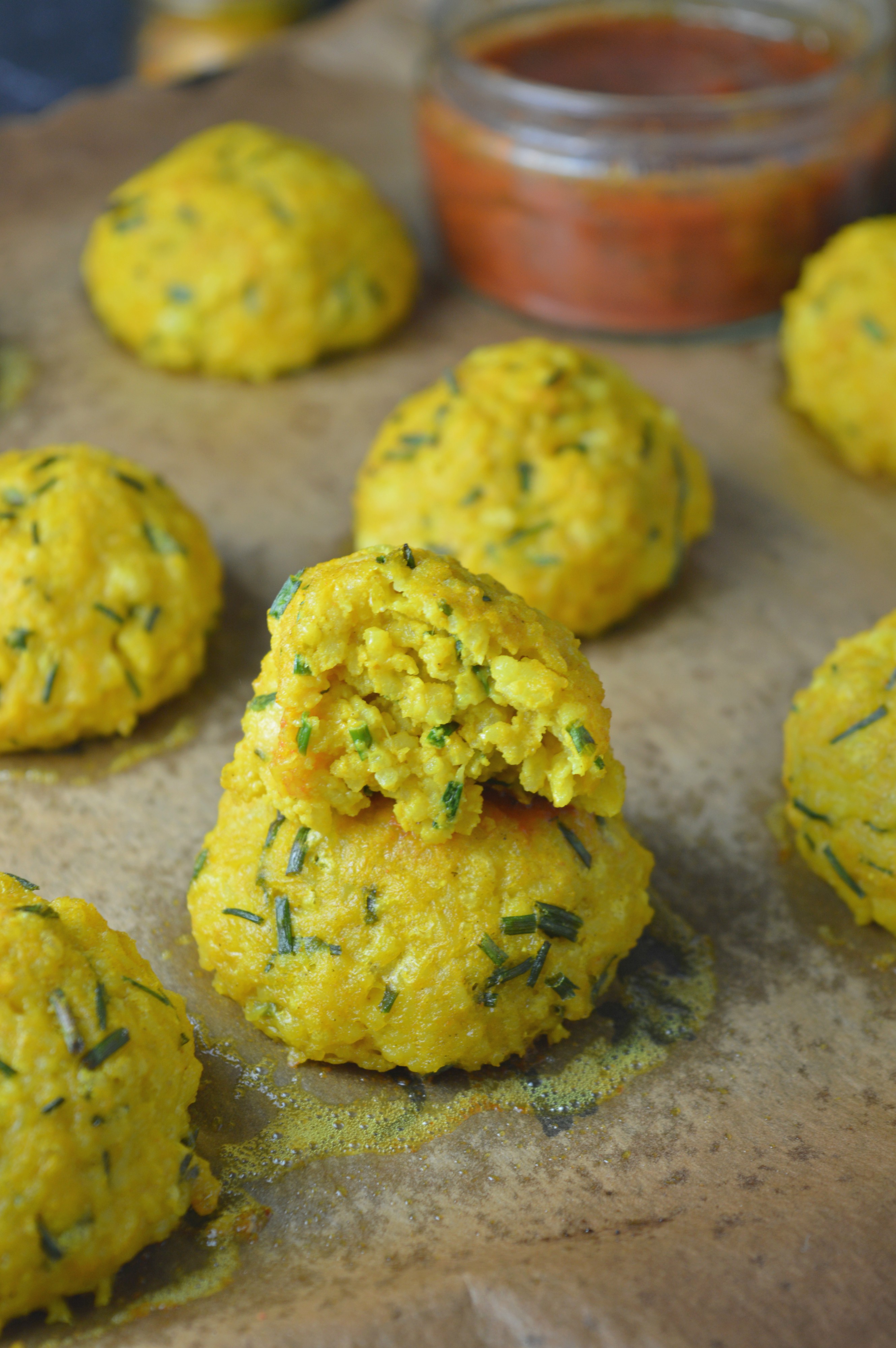 Leftover Rice Turmeric Balls