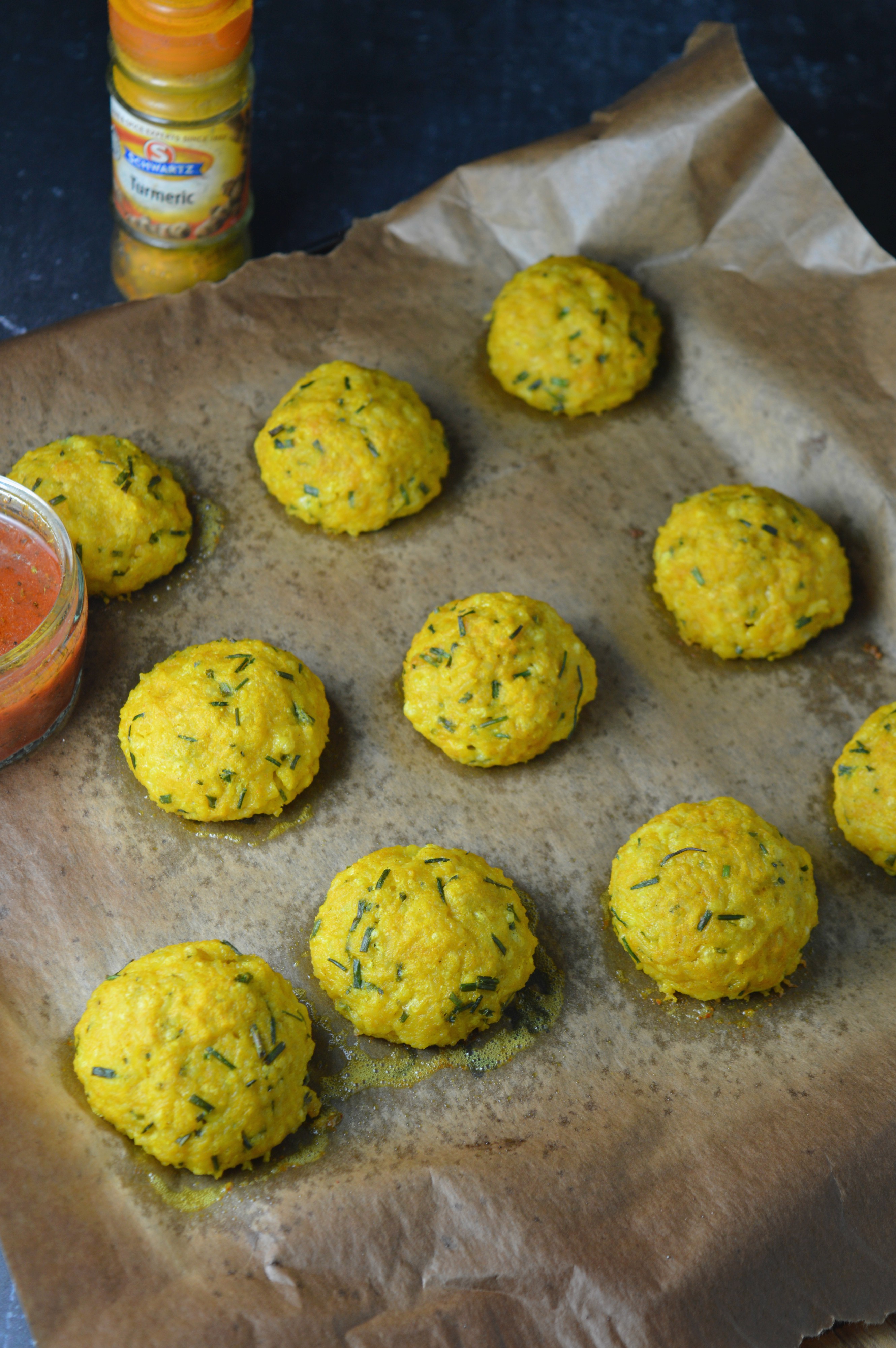 Leftover Rice Turmeric Balls