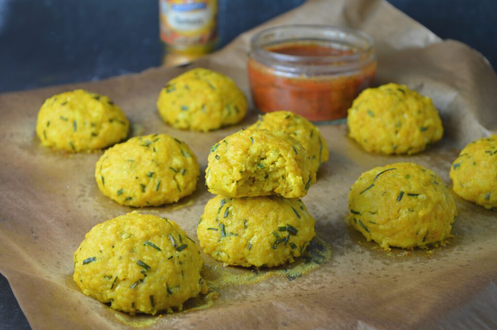 Leftover Rice Turmeric Balls