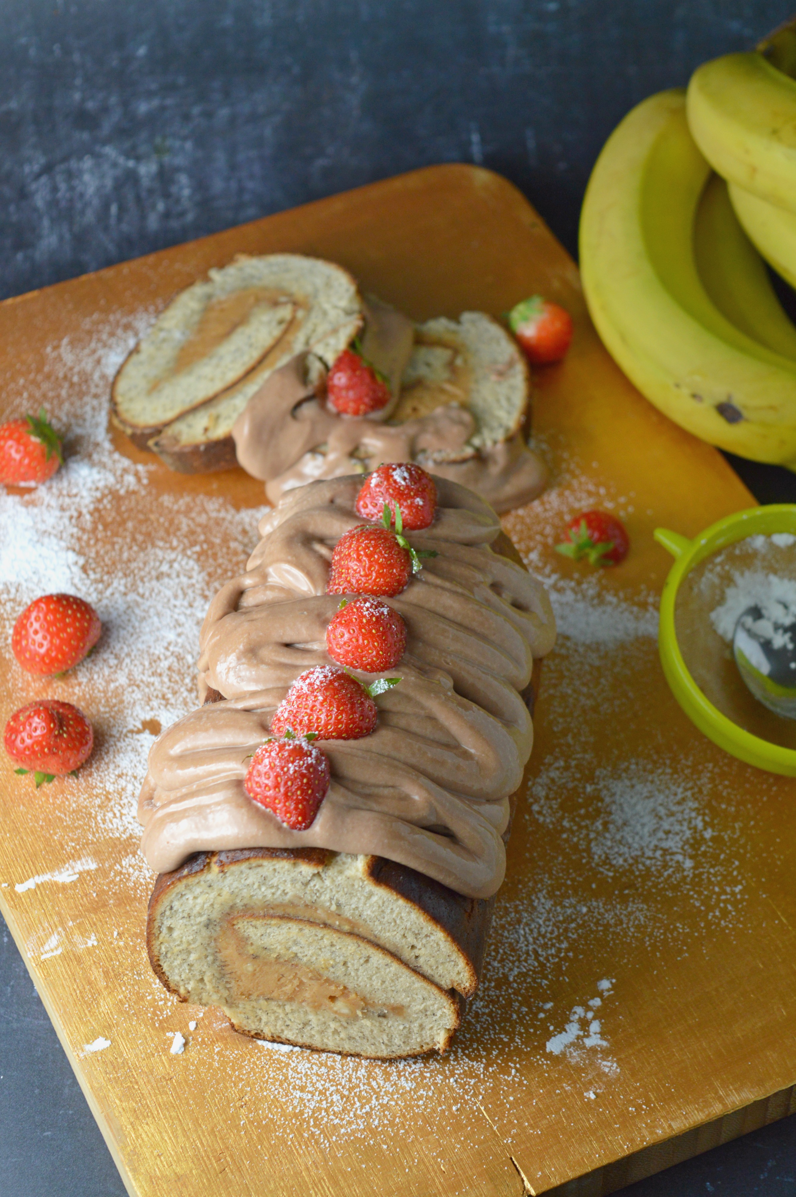 Peanut Butter Banana Roulade