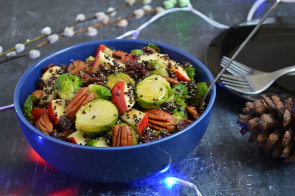 Brussel Sprouts Salad with Black Quinoa & Apple