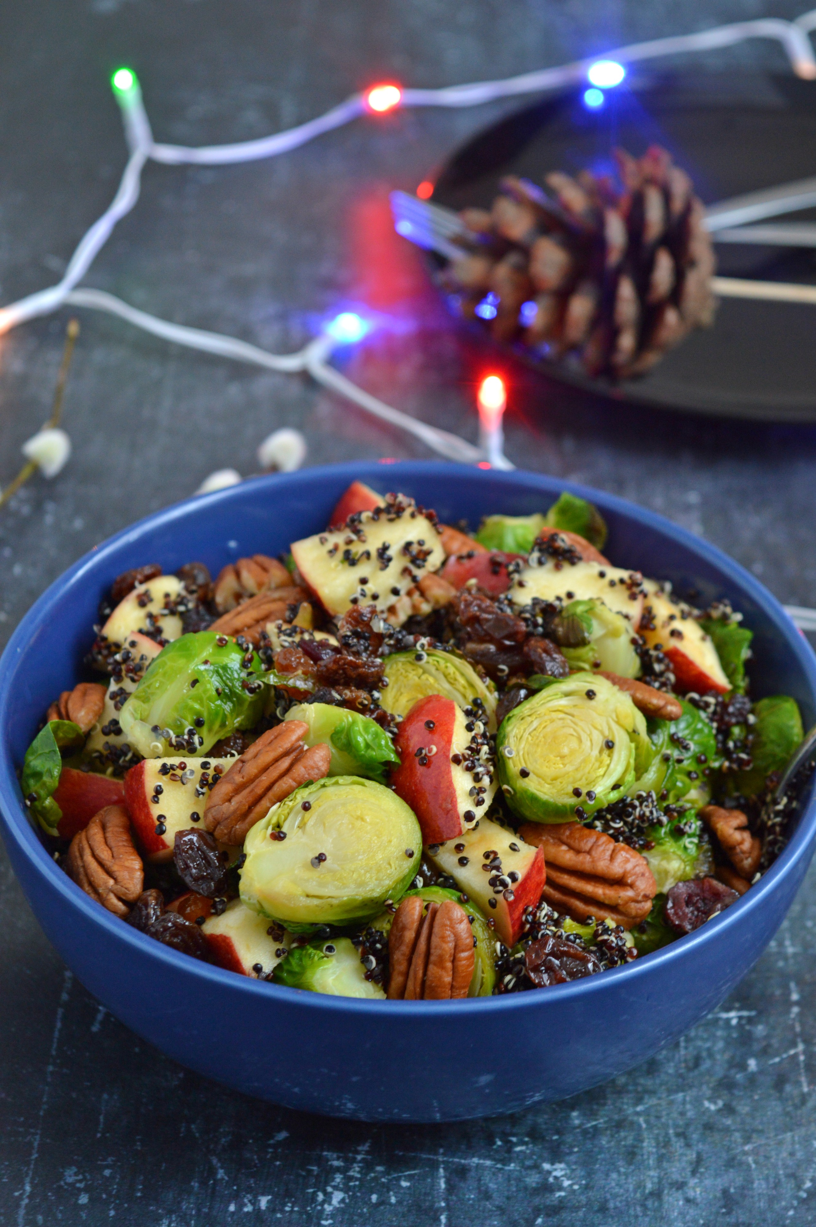 Brussel Sprouts Salad with Black Quinoa & Apple