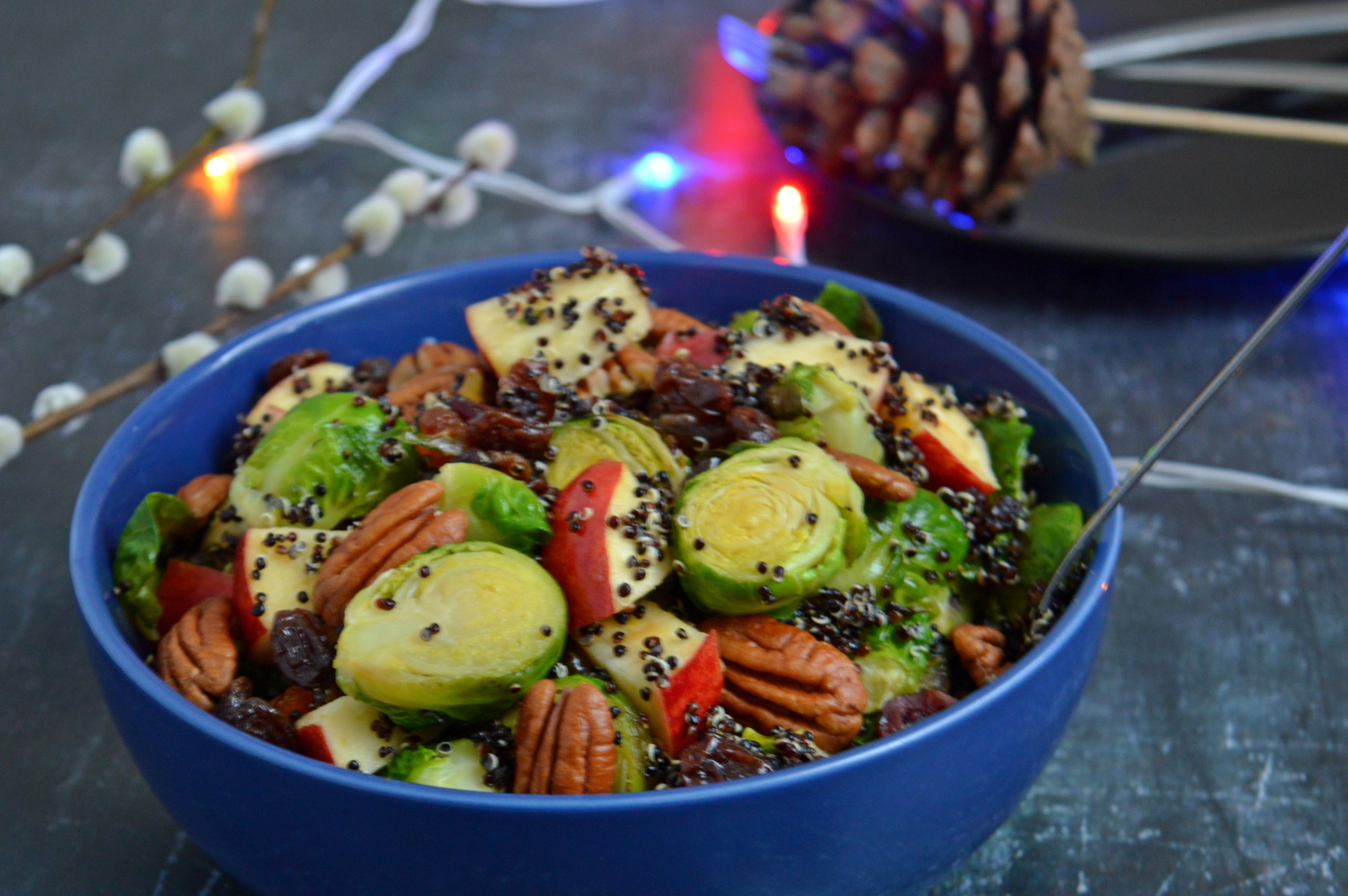 Brussel Sprouts Salad with Black Quinoa & Apple