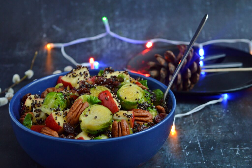 Brussel Sprouts Salad with Black Quinoa & Apple