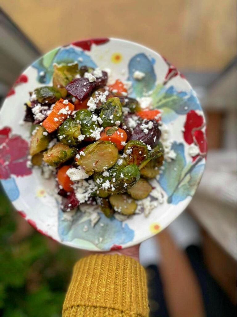 Roasted Brussel Sprout & Feta Salad