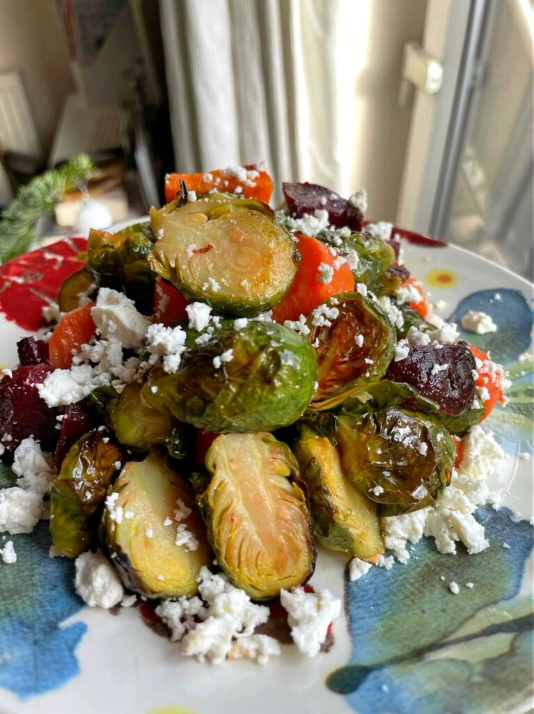 Roasted Brussel Sprout & Feta Salad