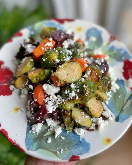 roasted Brussel Sprout & Feta Salad