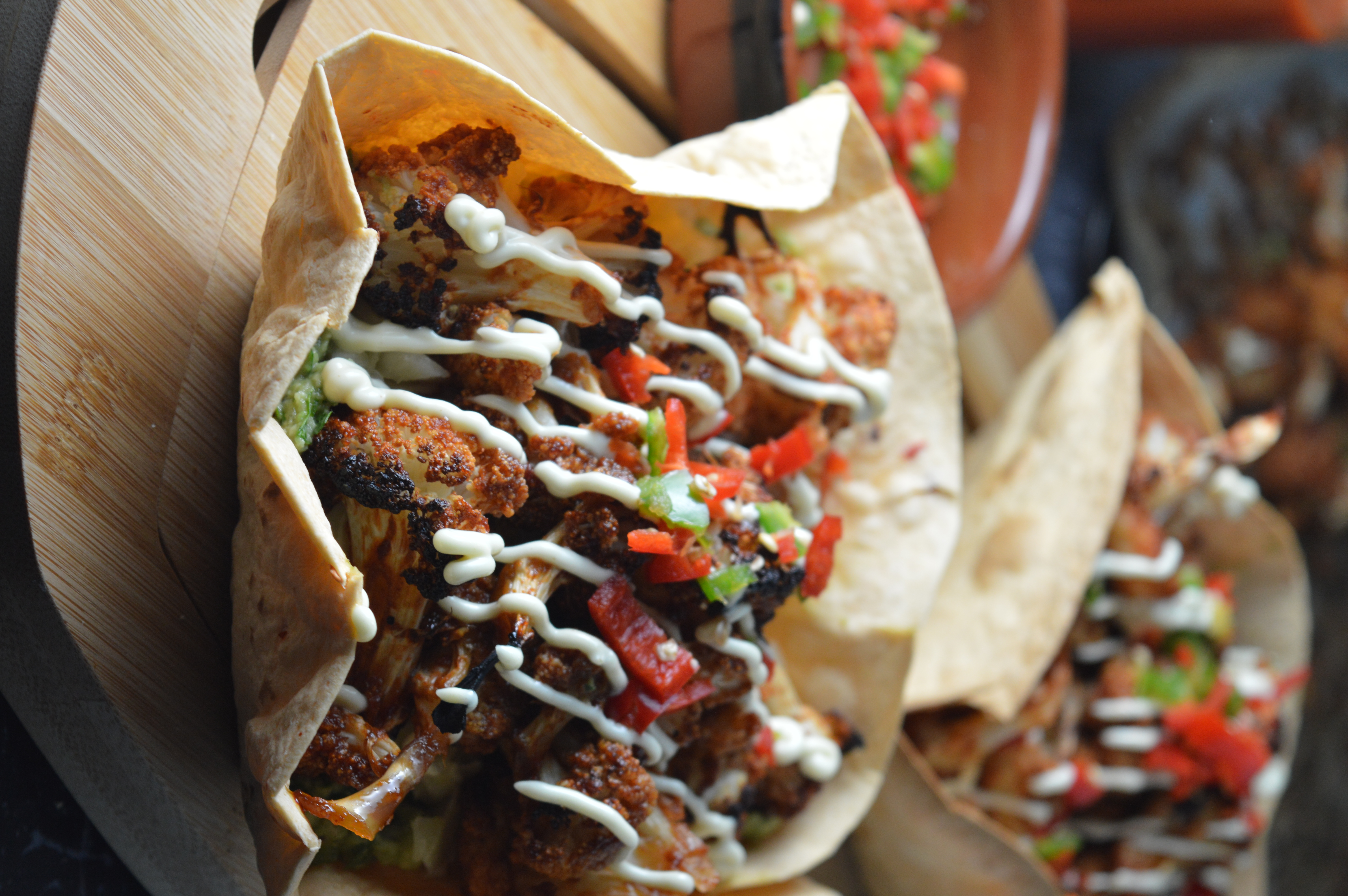 Crispy Cauliflower Tortilla Bowls