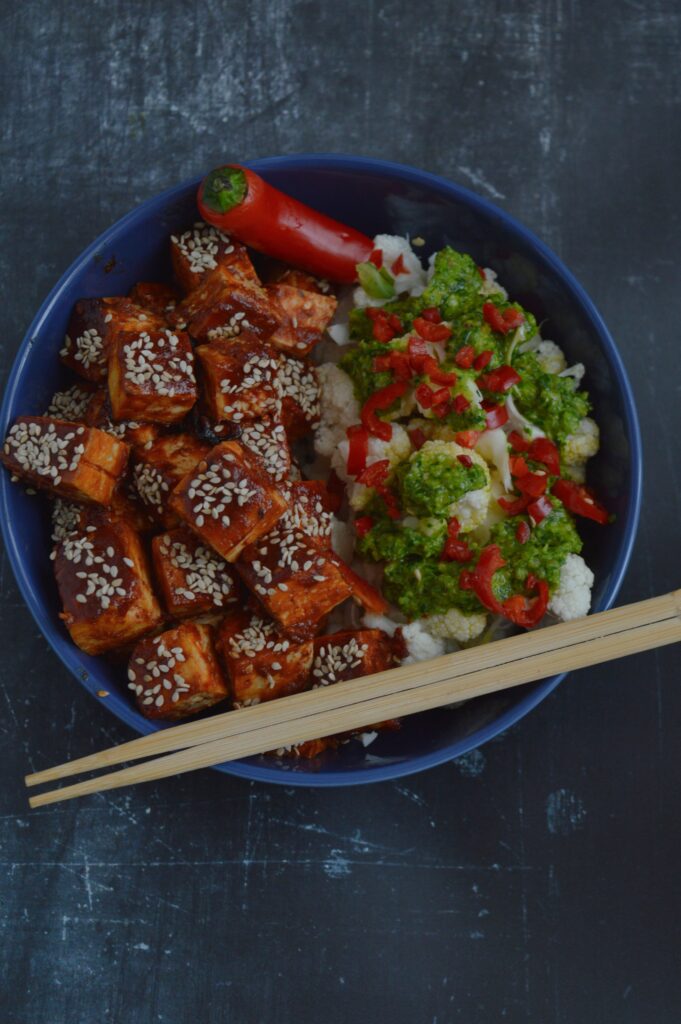 Sticky Tofu & Cauliflower Bowl