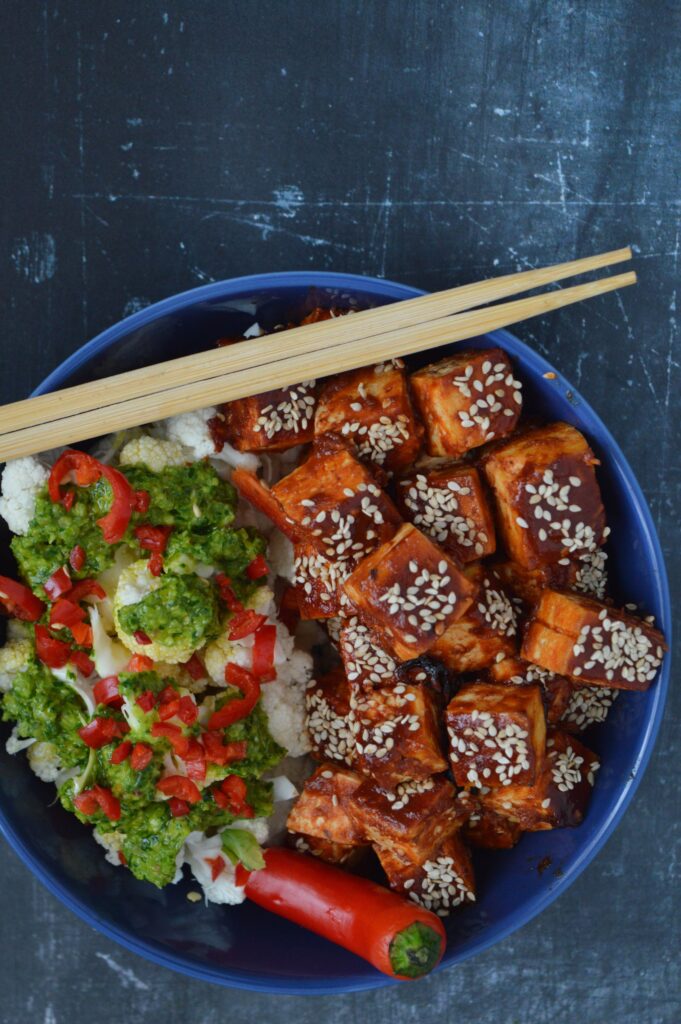 Sticky Tofu & Cauliflower Bowls