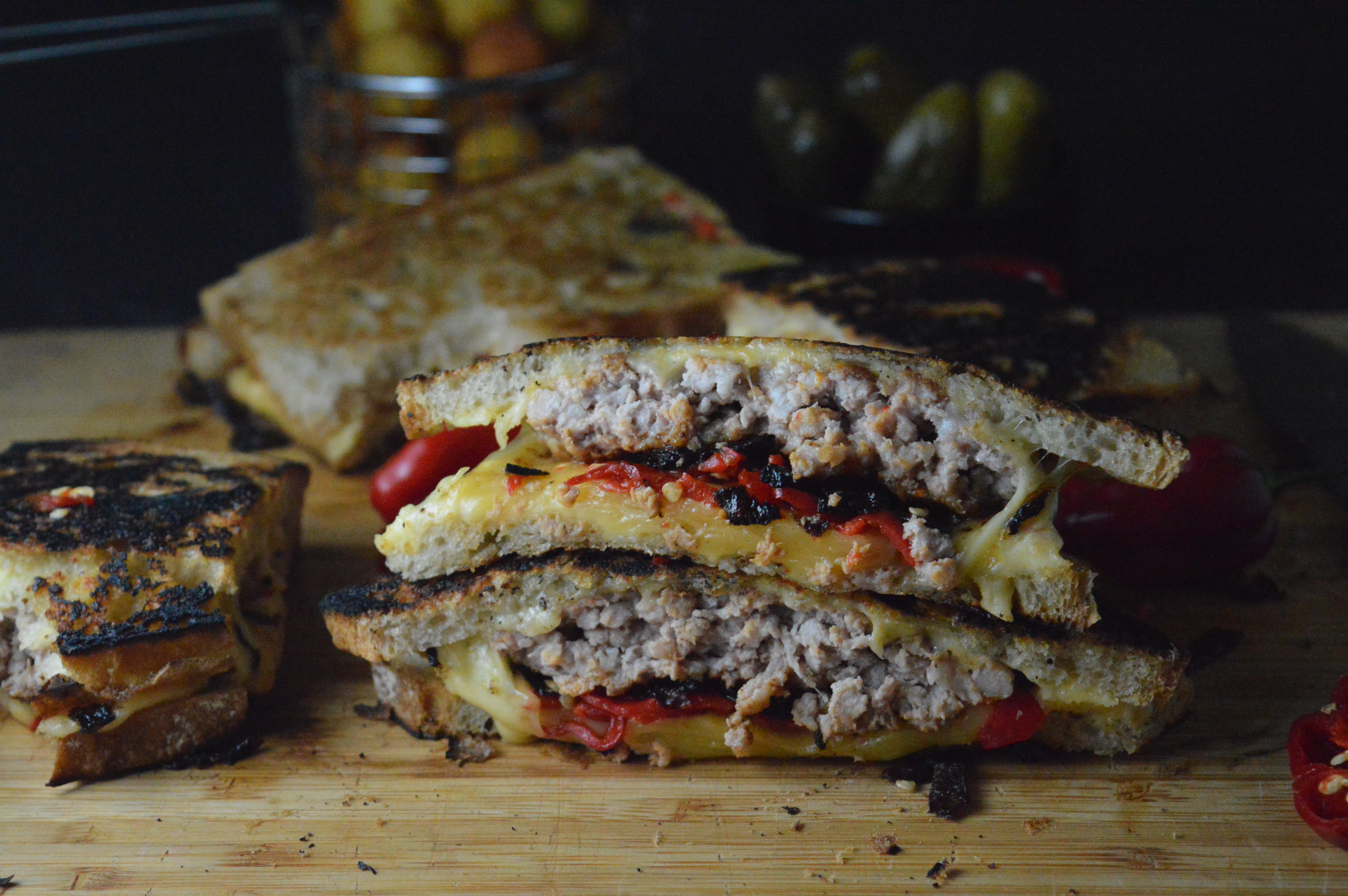 Cheesy Patty Melt with Chillies