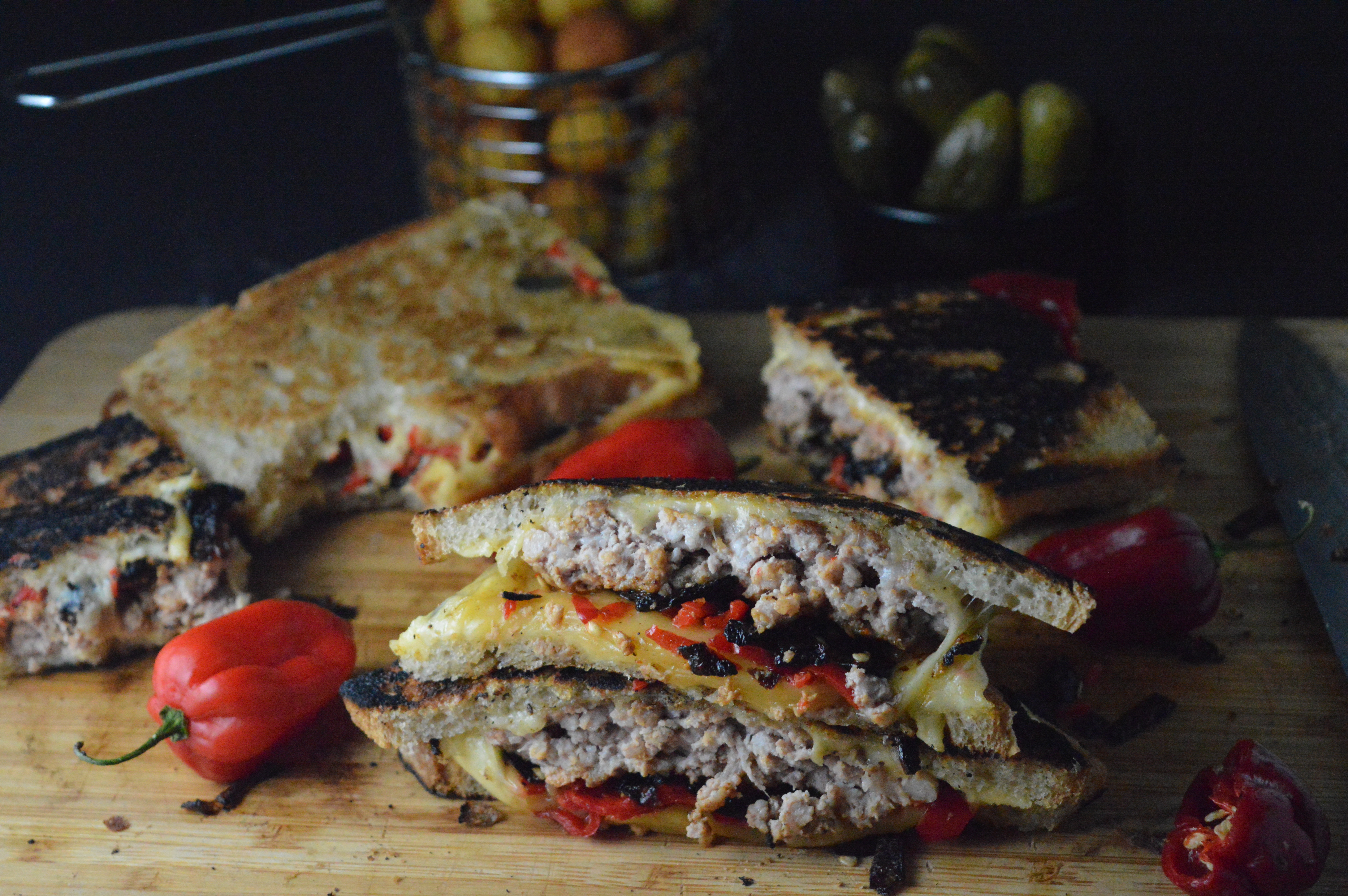 Cheesy Patty Melt with Chillies