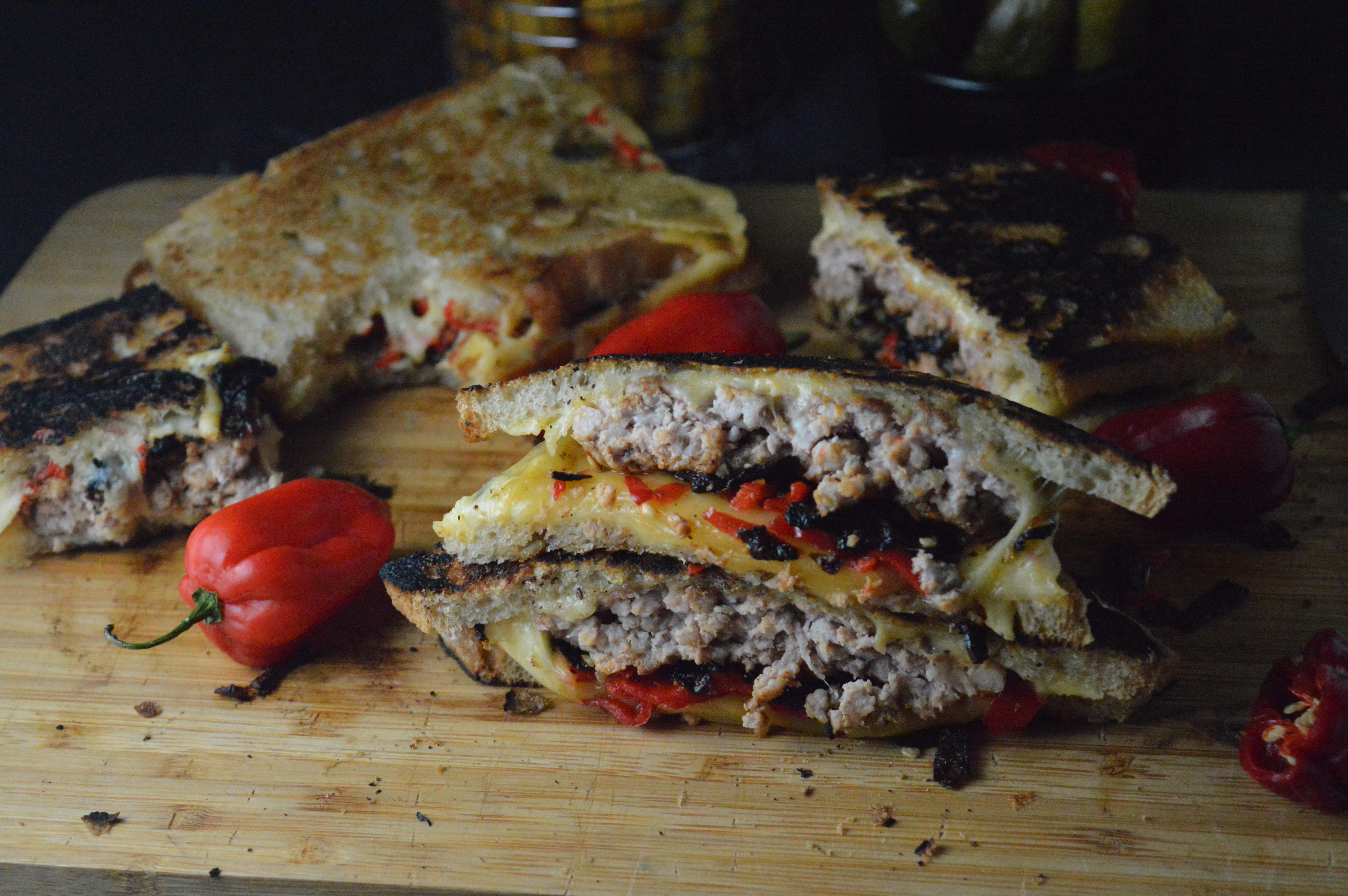 Cheesy Patty Melt with Chillies