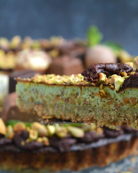 Dark Chocolate Pistachio Cheesecake