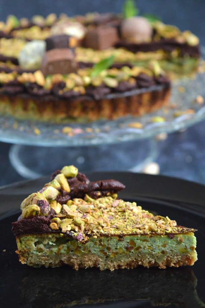 Dark Chocolate Pistachio Cheesecake