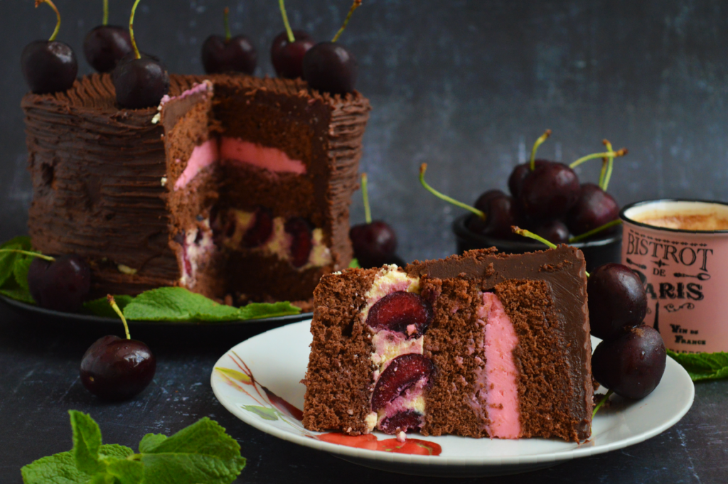 Dark Chocolate Cherry Cake
