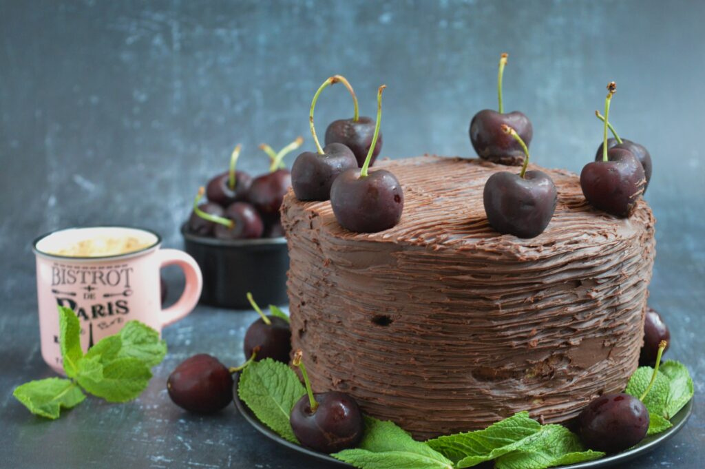 Dark Chocolate Cherry Cake