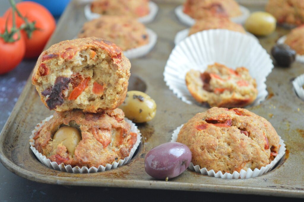 Red Pepper & Olive Oat Muffins