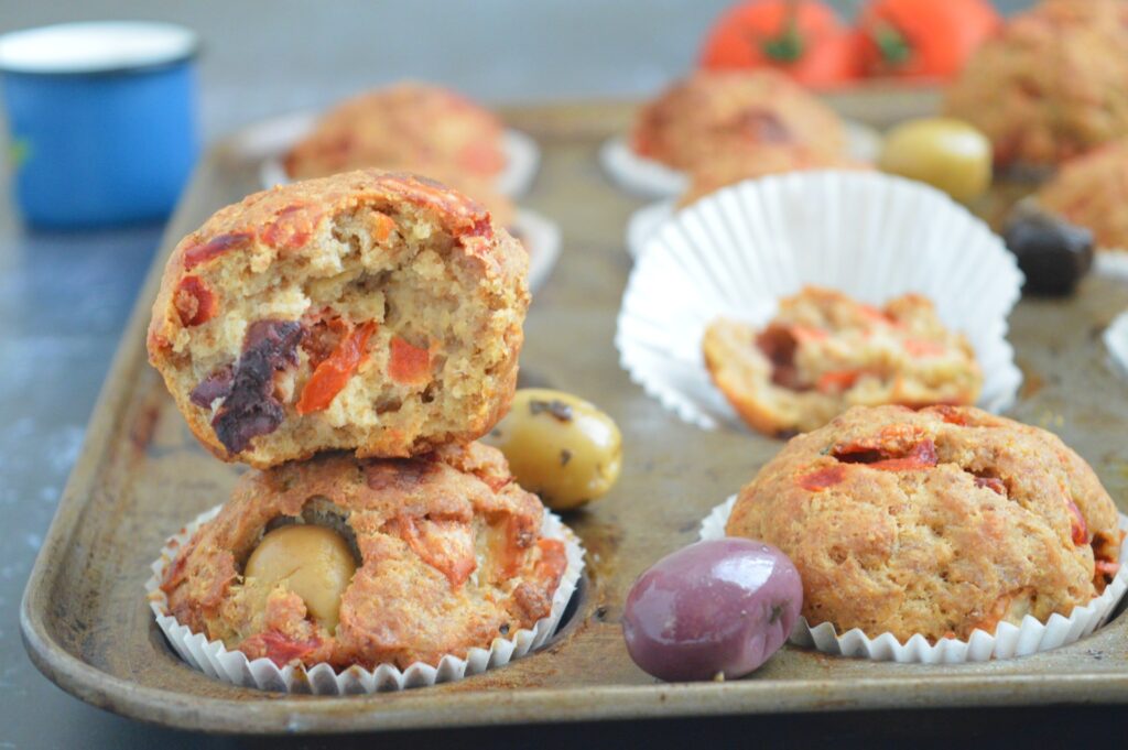 Red Pepper & Olive Oat Muffins