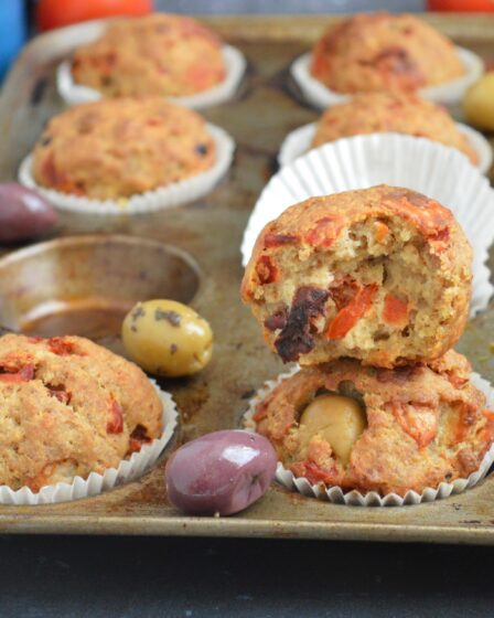 Red Pepper & Olive Oat Muffins